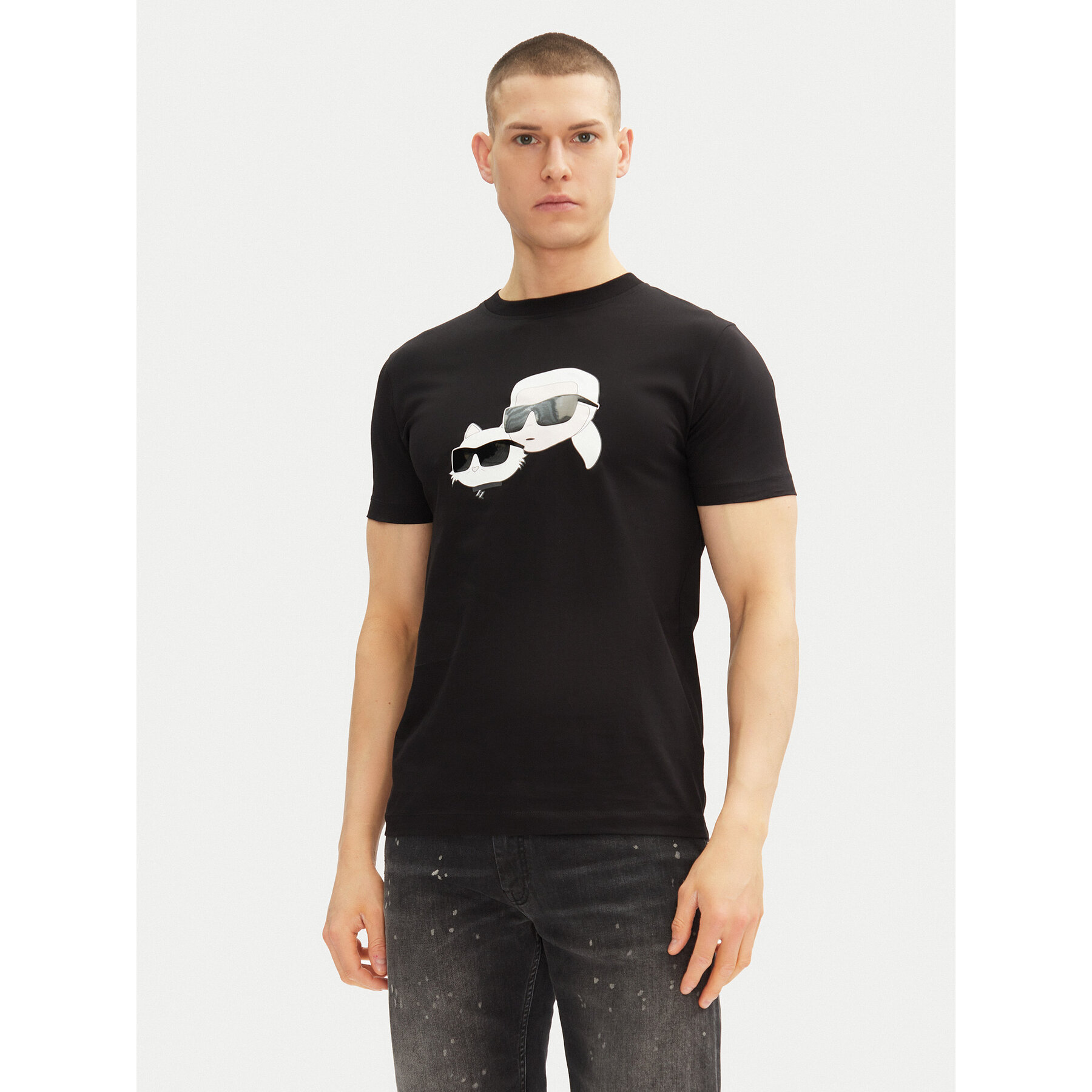 KARL LAGERFELD T-Shirt 755061 552241 Czarny Regular Fit