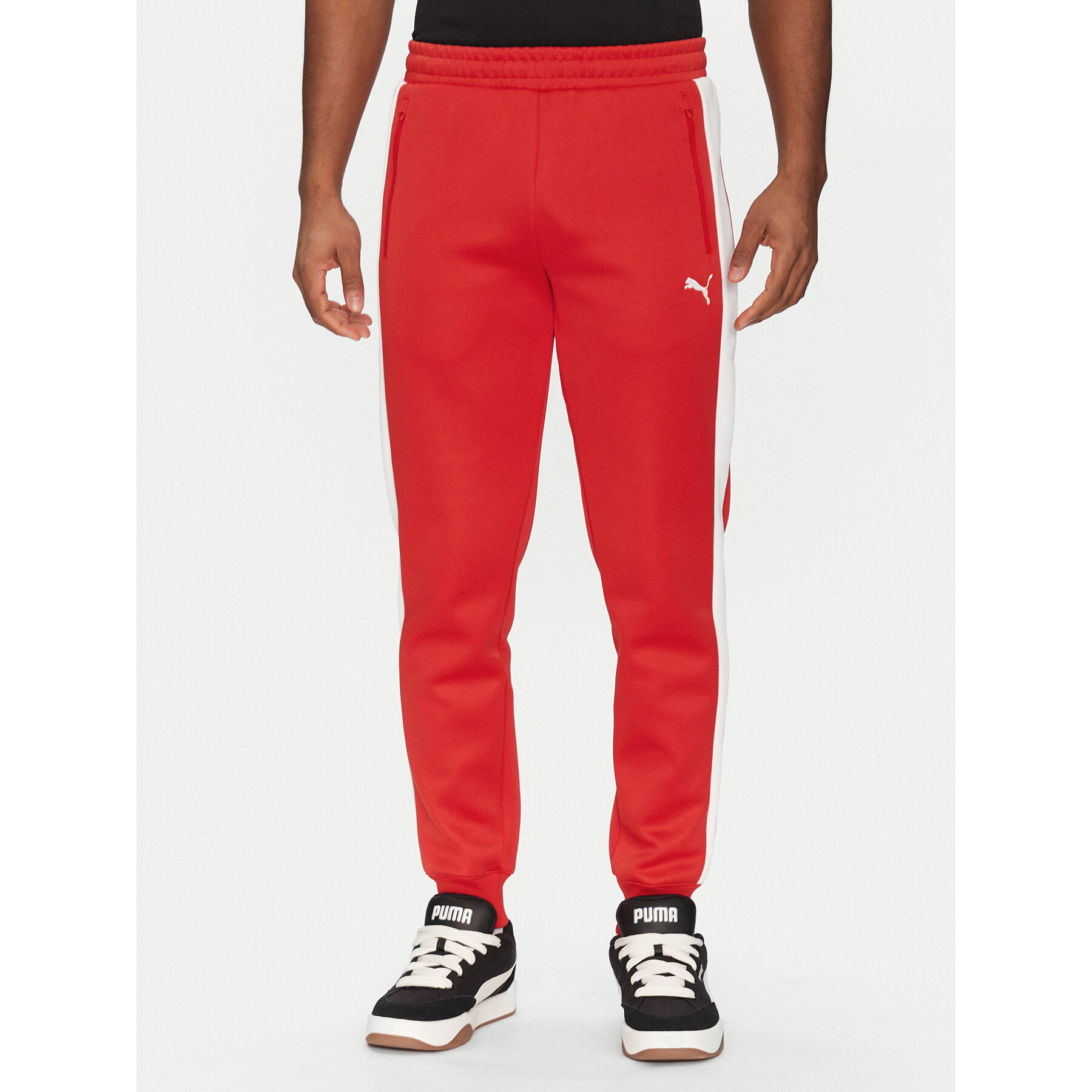 Puma Spodnie dresowe T7 Always On 629588 Czerwony Regular Fit