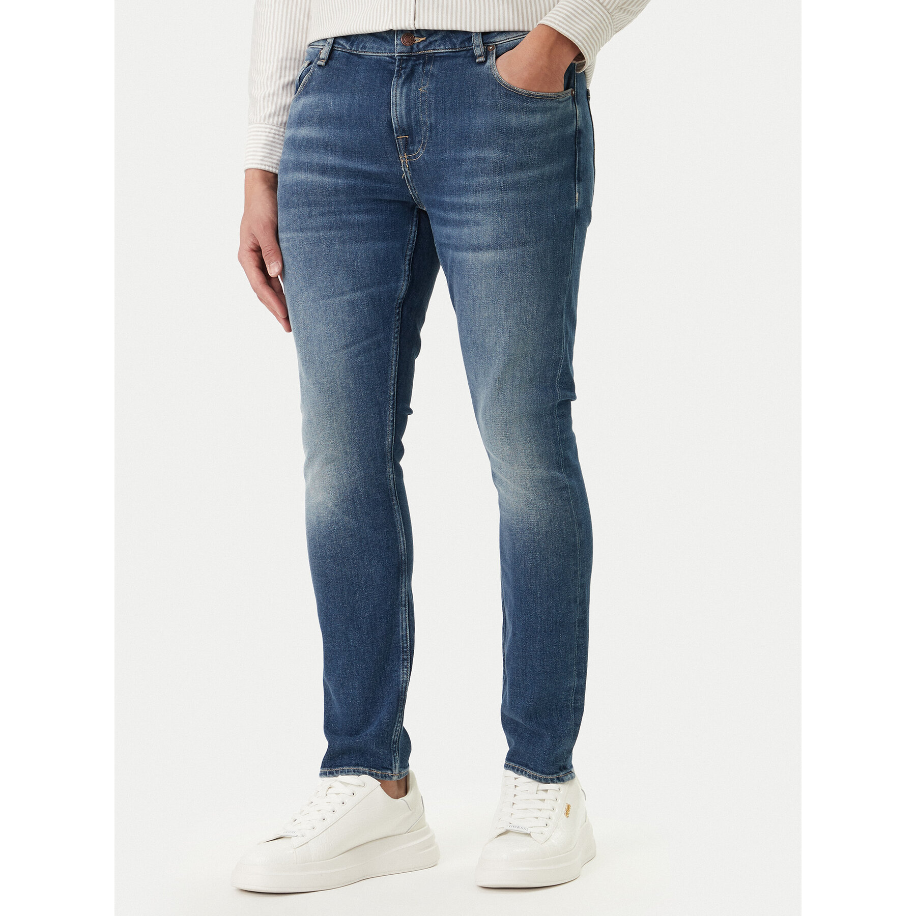 Guess Jeansy Chris M2YA27 D4Q42 Granatowy Super Skinny Fit