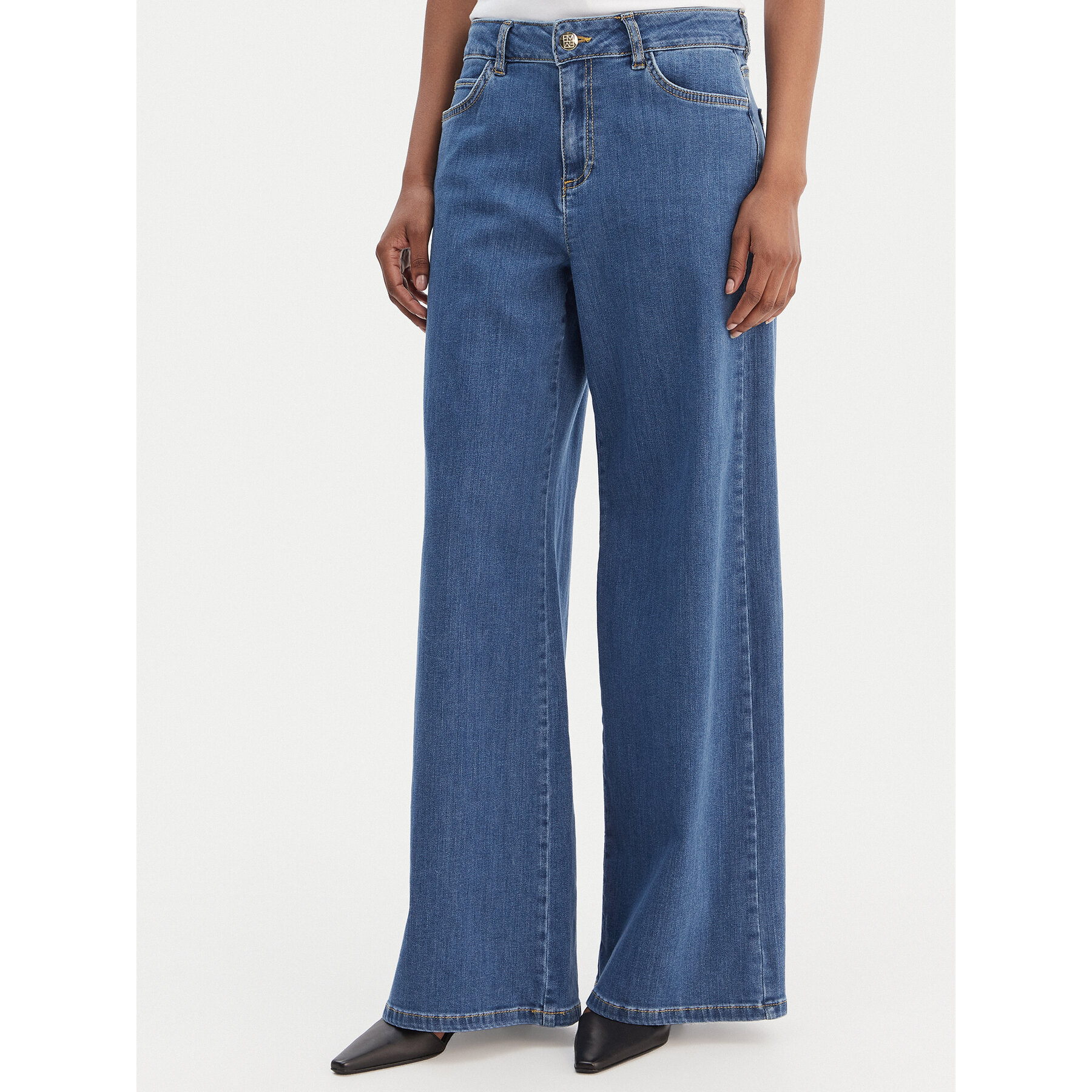 Marella Jeansy Disco 2615181111 Niebieski Wide Leg