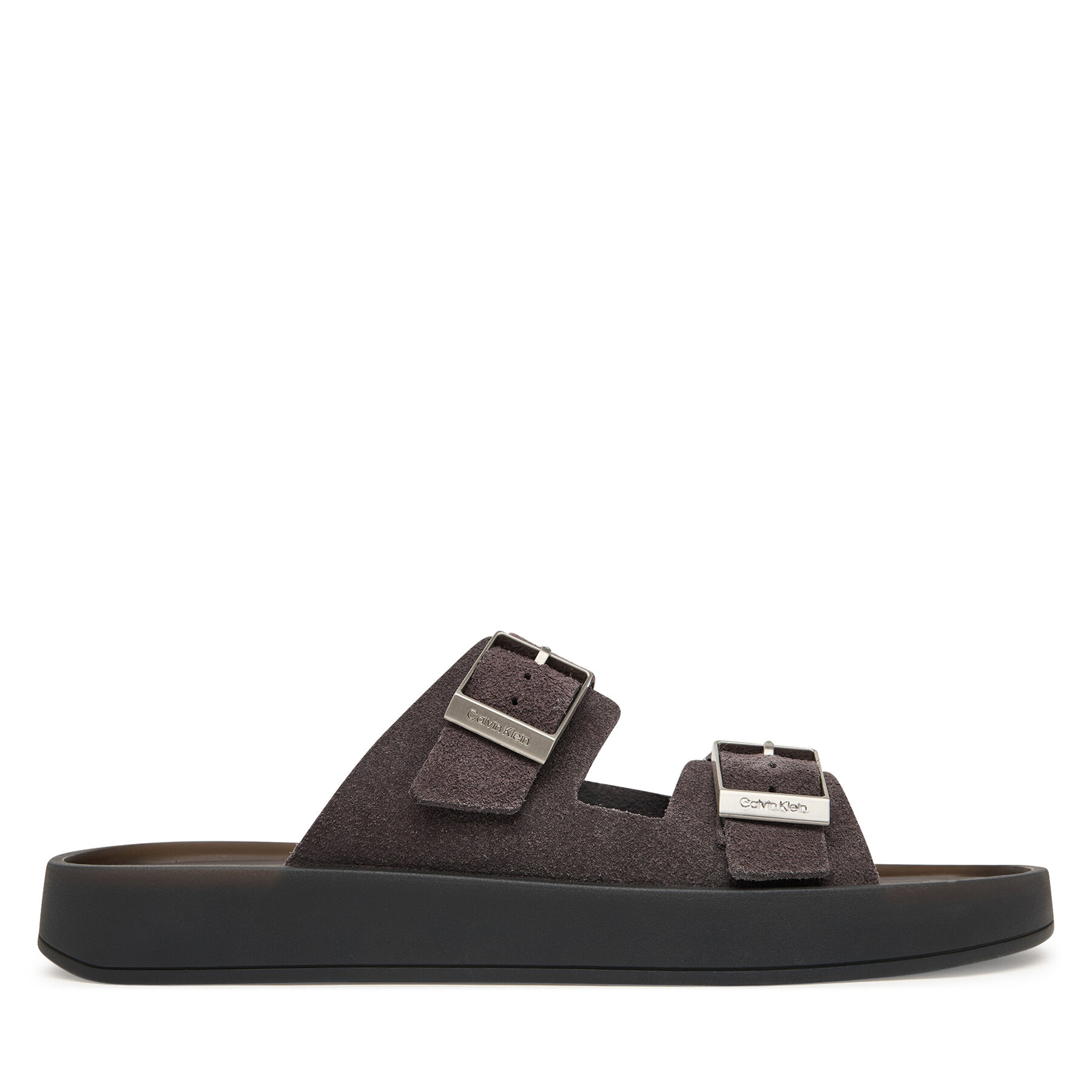 Calvin Klein Klapki Ergon Double Bar Sandal Su HM0HM02094 Brązowy