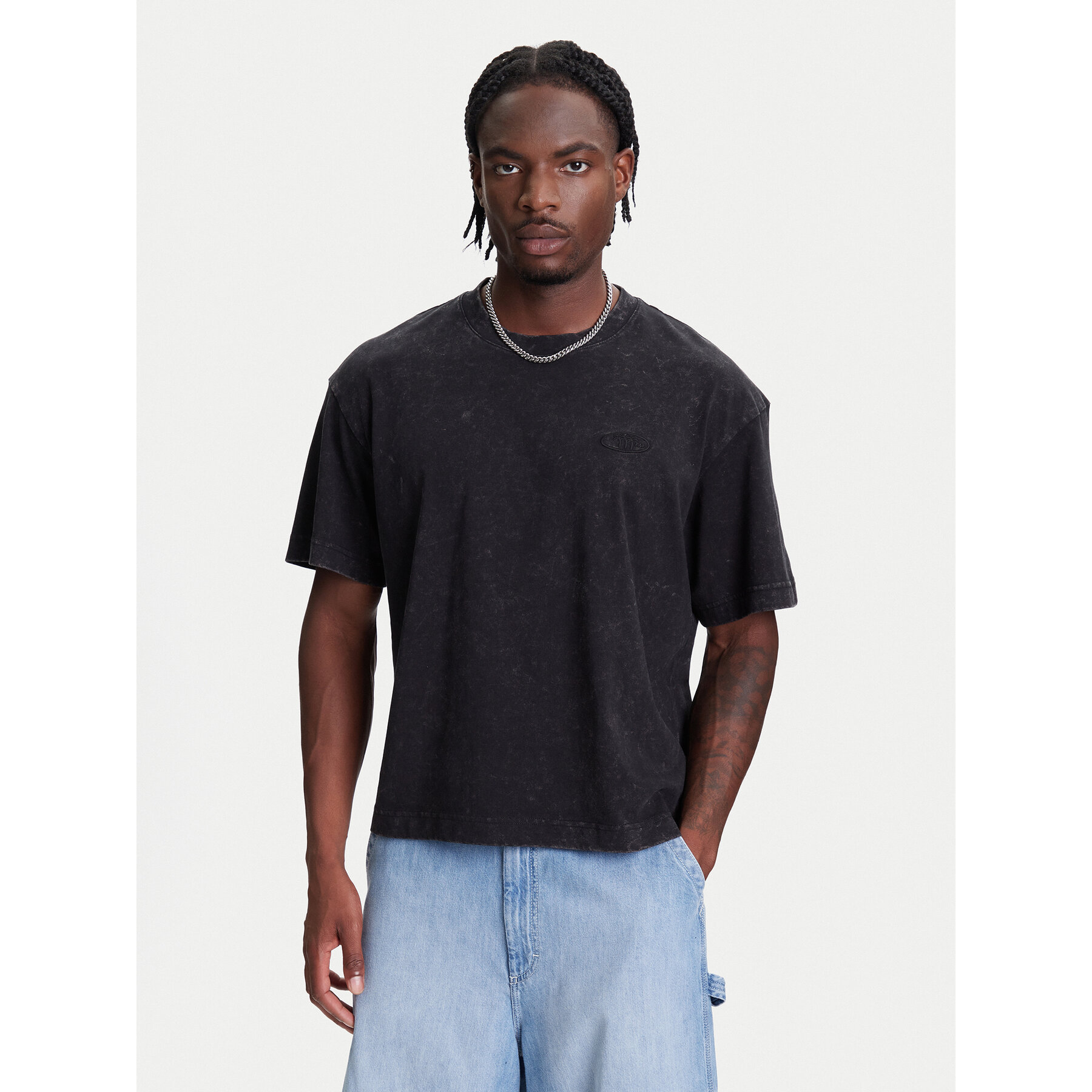 Jack & Jones T-Shirt Retreat 12277886 Czarny Oversize