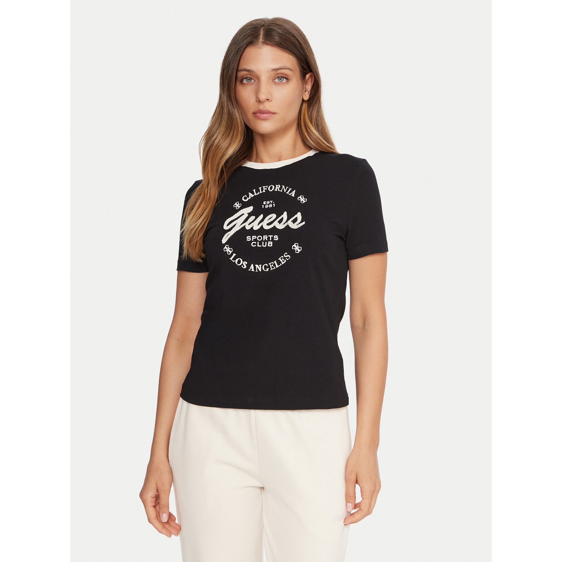 Guess T-Shirt V5BI03 J1314 Czarny Slim Fit