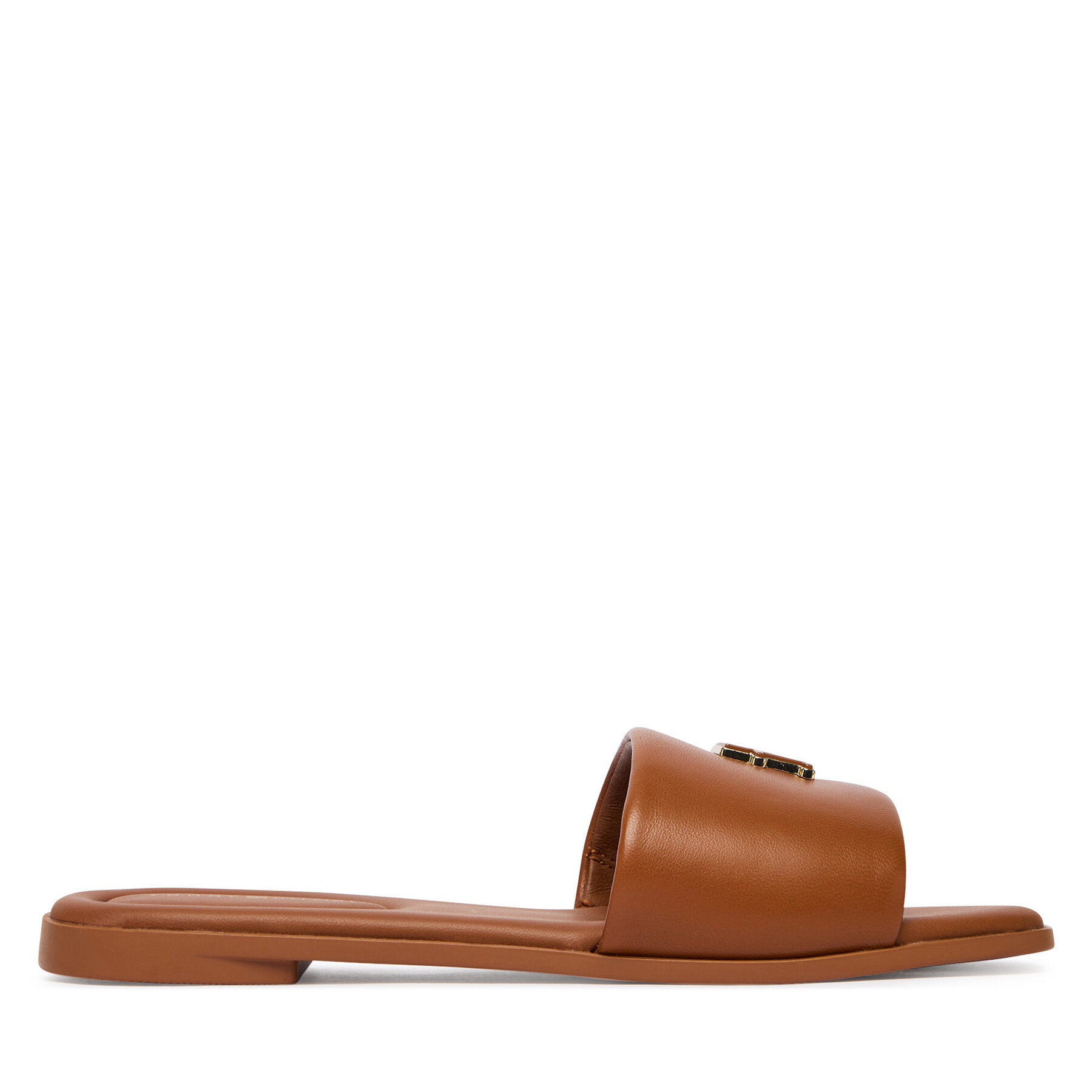 Tommy Hilfiger Klapki Th Logo Hardware Leather Mule FW0FW09292 Brązowy