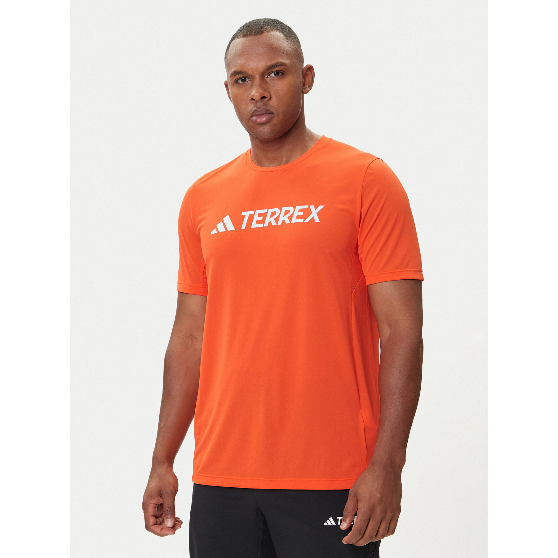 adidas T-Shirt Terrex Multi Climacool Logo Tech JI9236 Pomarańczowy Regular Fit