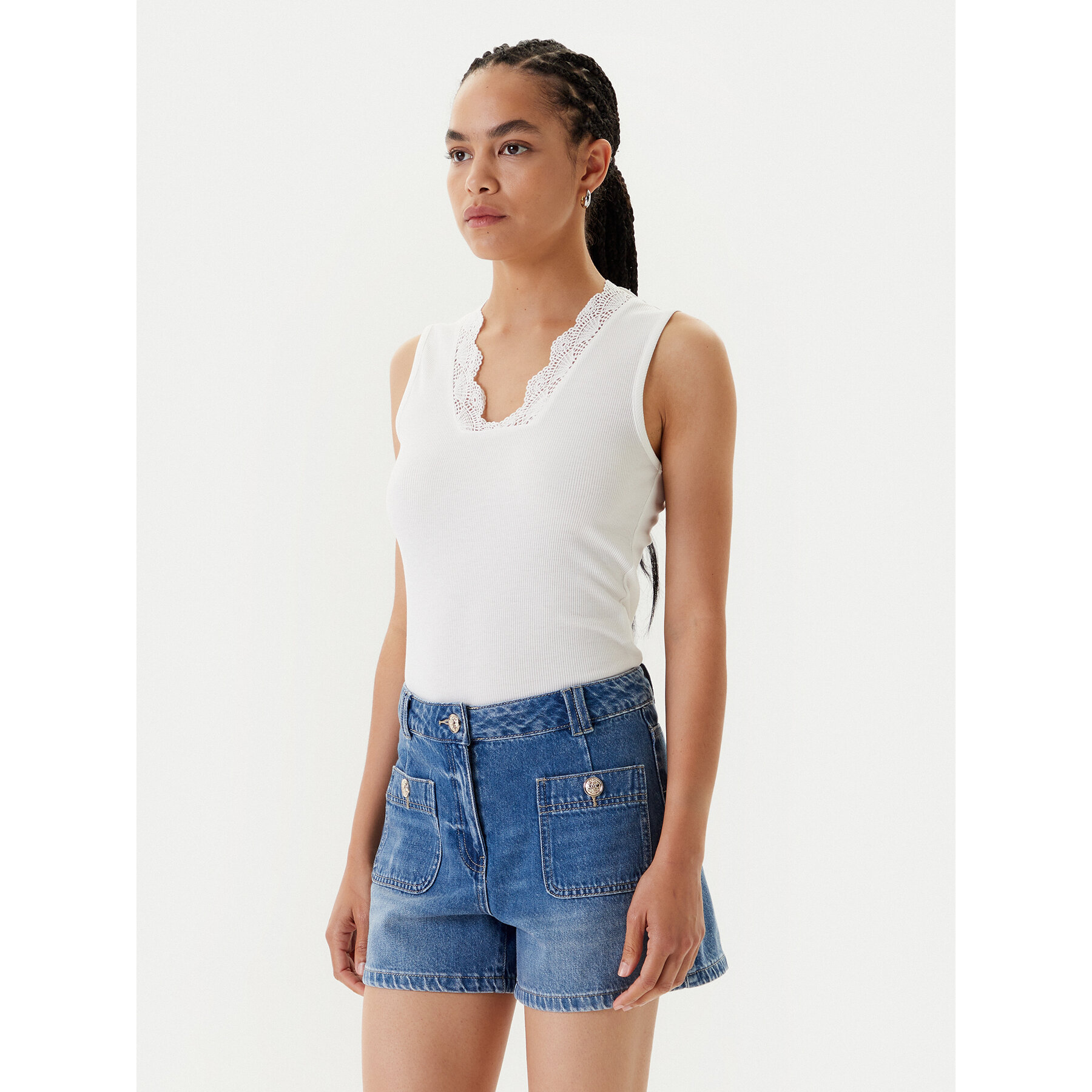 Morgan Top 251-DADILO Biały Slim Fit