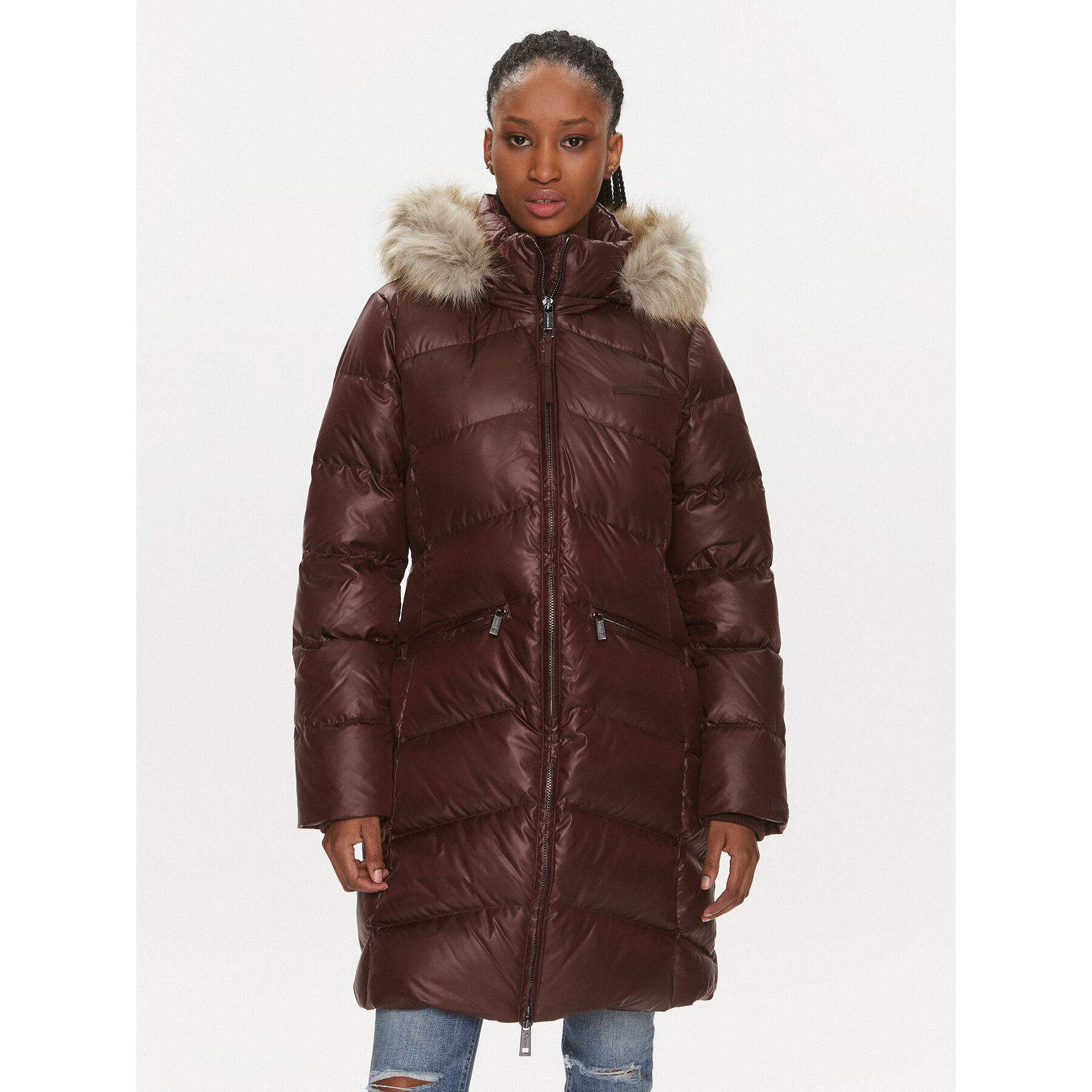 Calvin Klein Kurtka puchowa K20K207071 Brązowy Regular Fit