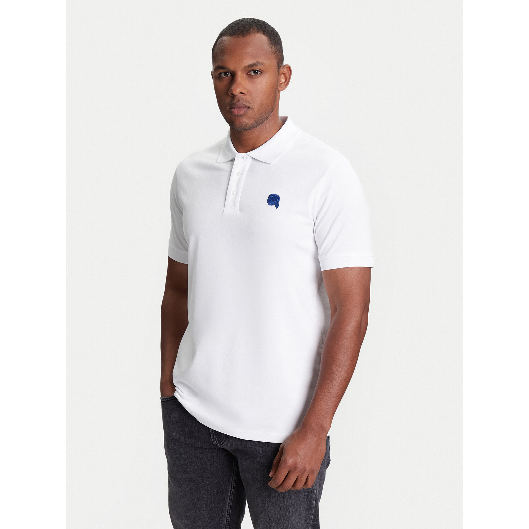 KARL LAGERFELD Polo 745022 553231 Biały Regular Fit