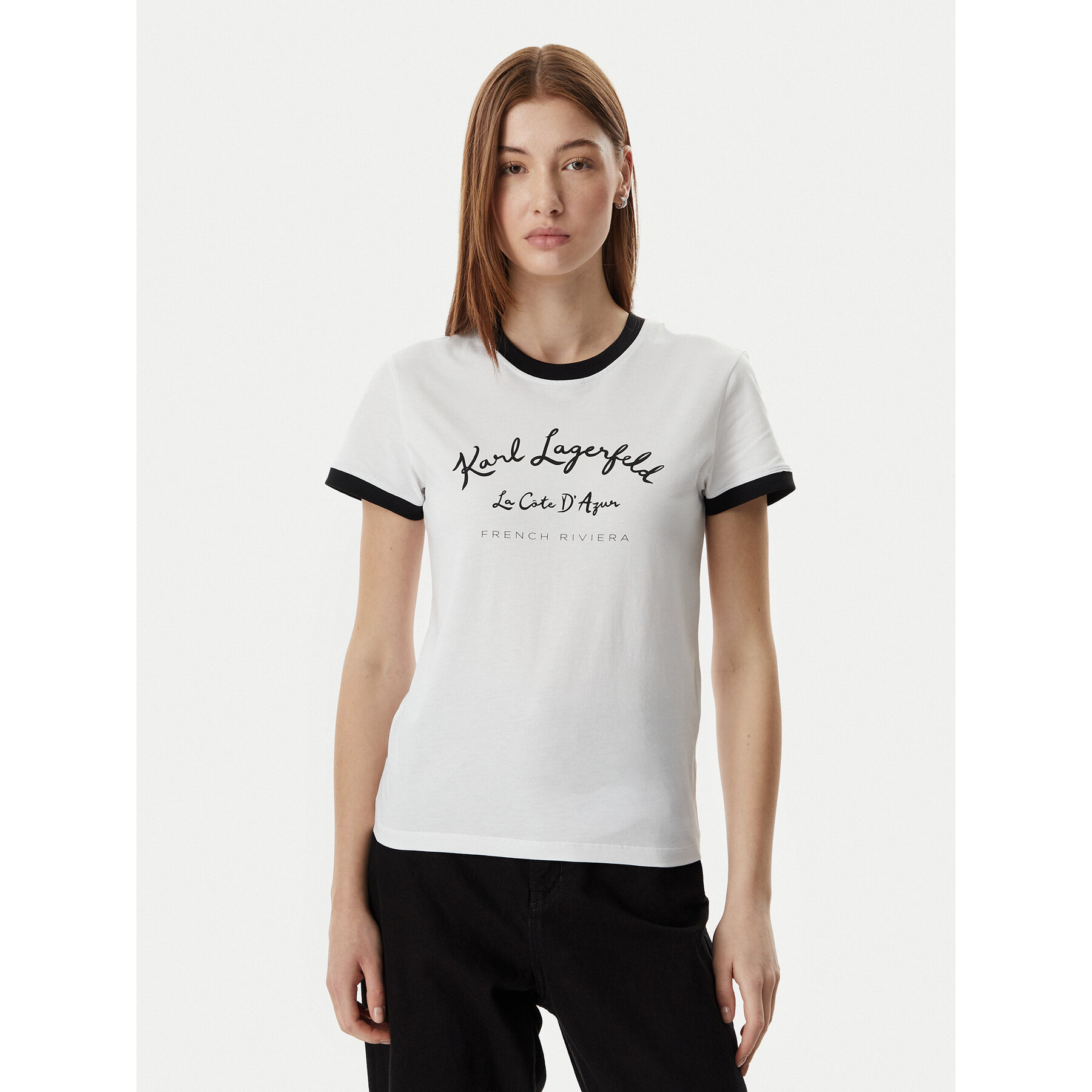 KARL LAGERFELD T-Shirt B2W17021 Biały Slim Fit