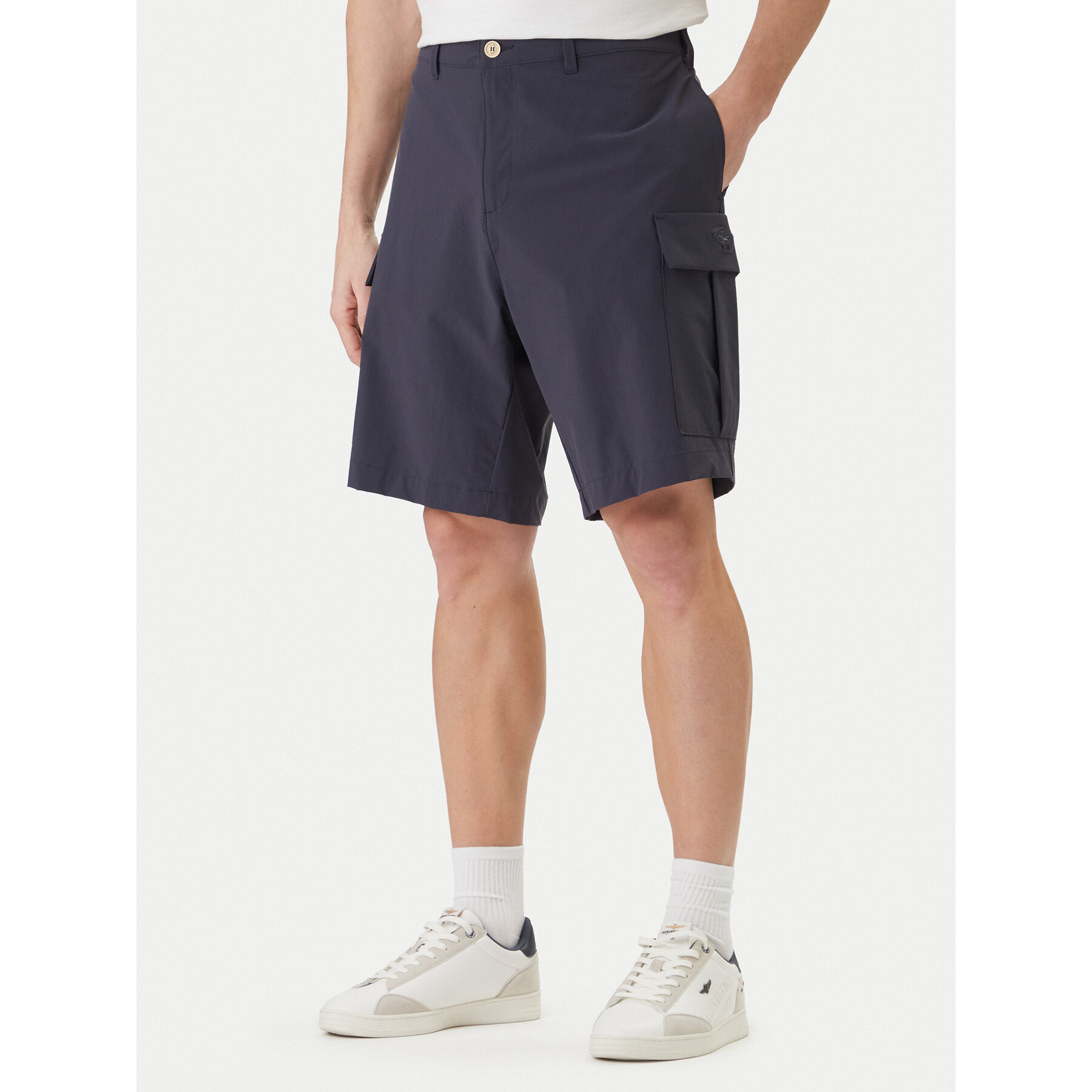Aeronautica Militare Szorty materiałowe 261BE0277UCT04291 Granatowy Regular Fit