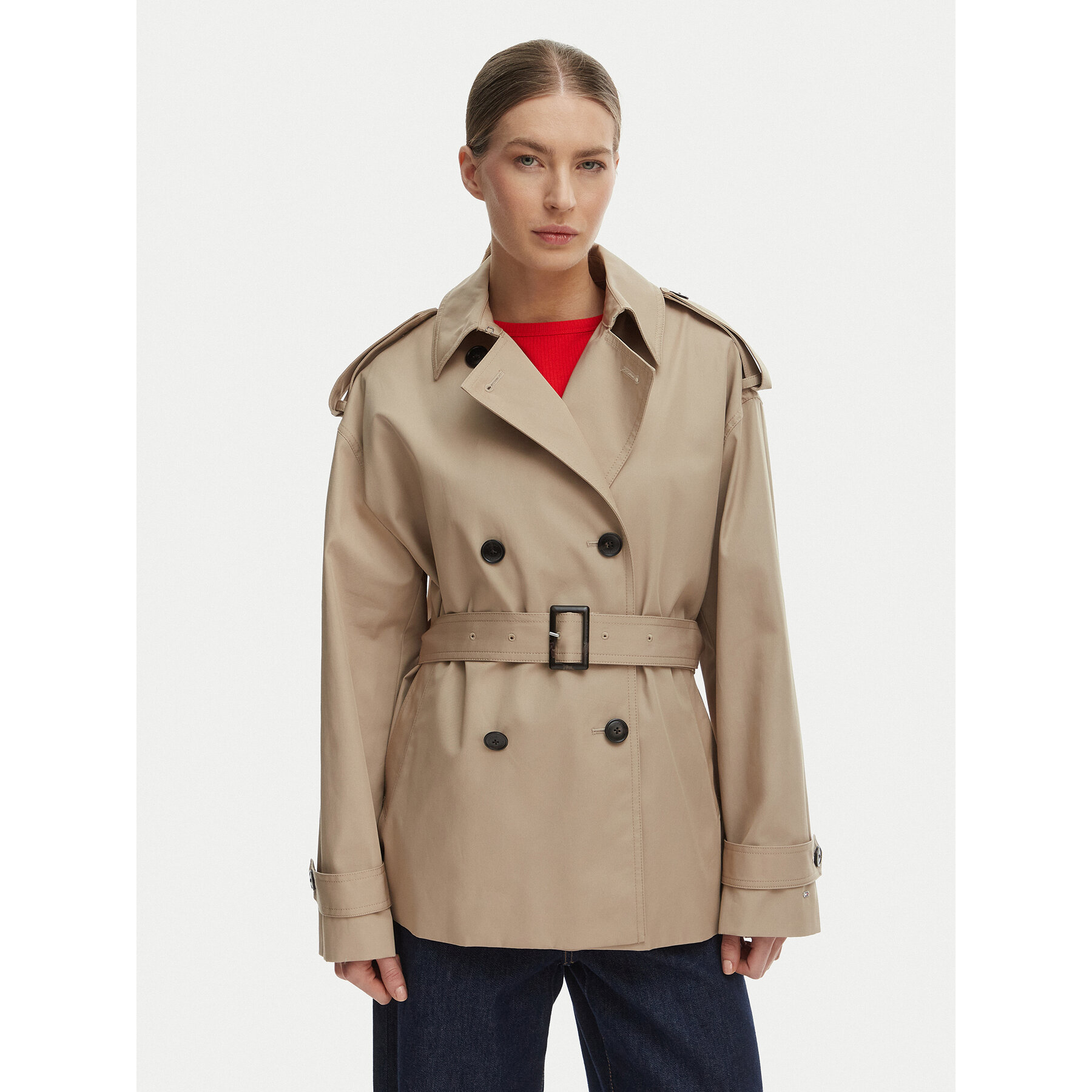 Tommy Hilfiger Trencz WW0WW49586 Beżowy Relaxed Fit