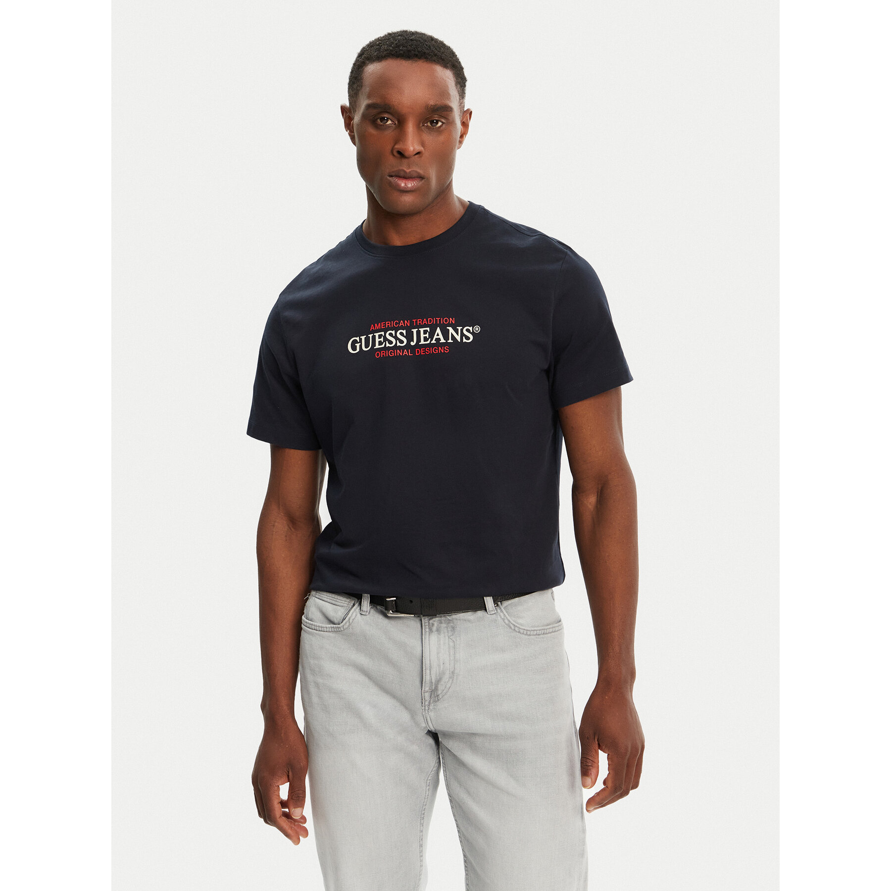 Guess Jeans T-Shirt M4YI42 K8FQ4 Granatowy Regular Fit