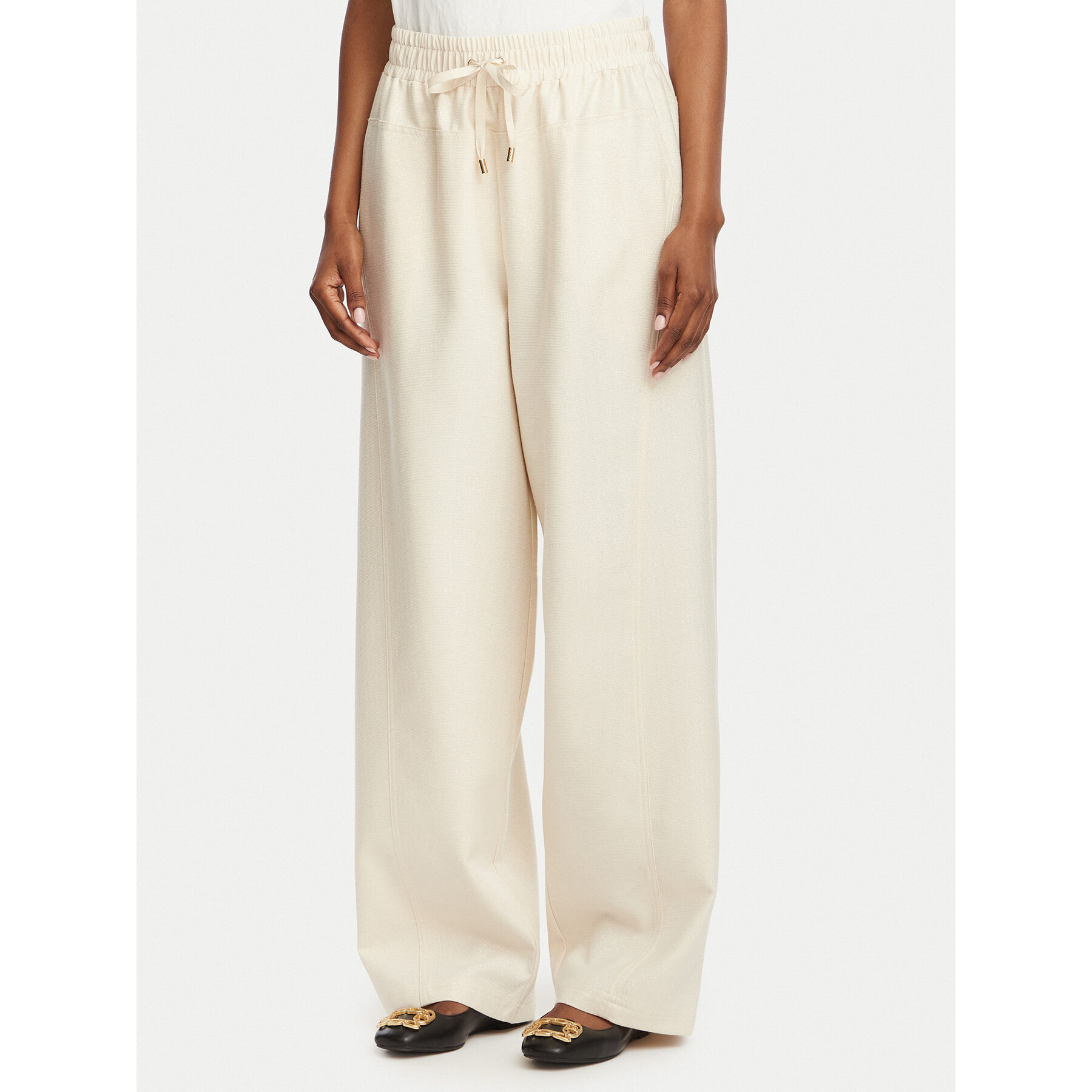 Liu Jo Sport Spodnie dresowe TA6192 T327A Kremowy Loose Fit