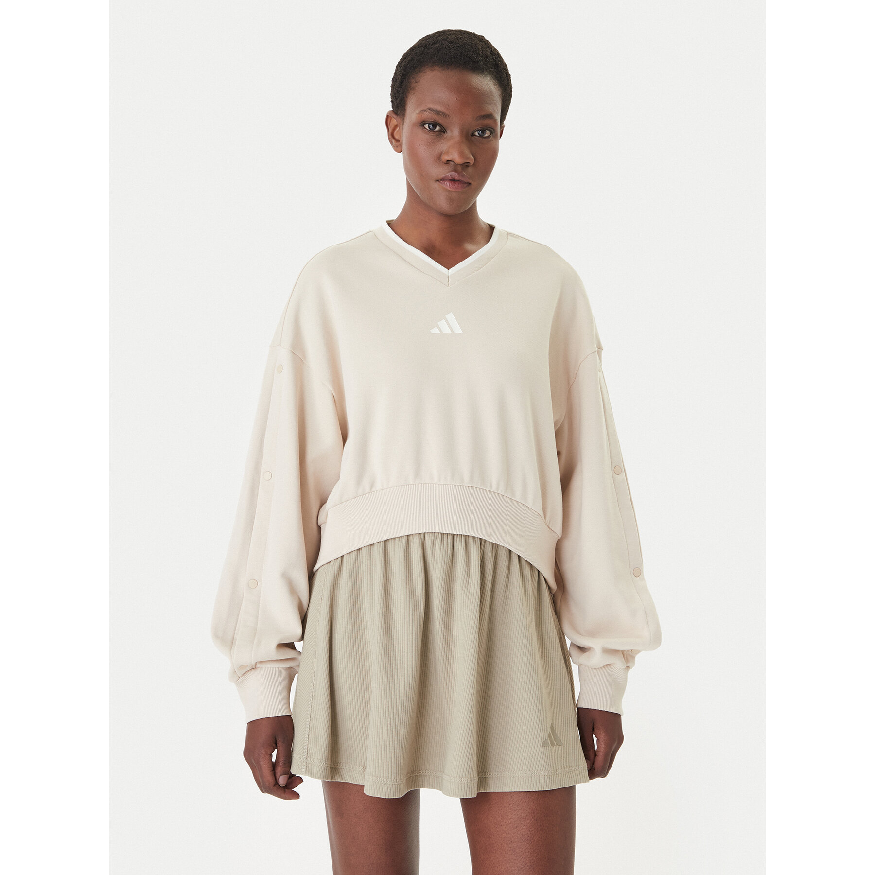 adidas Bluza Stadium JY6969 Beżowy Loose Fit