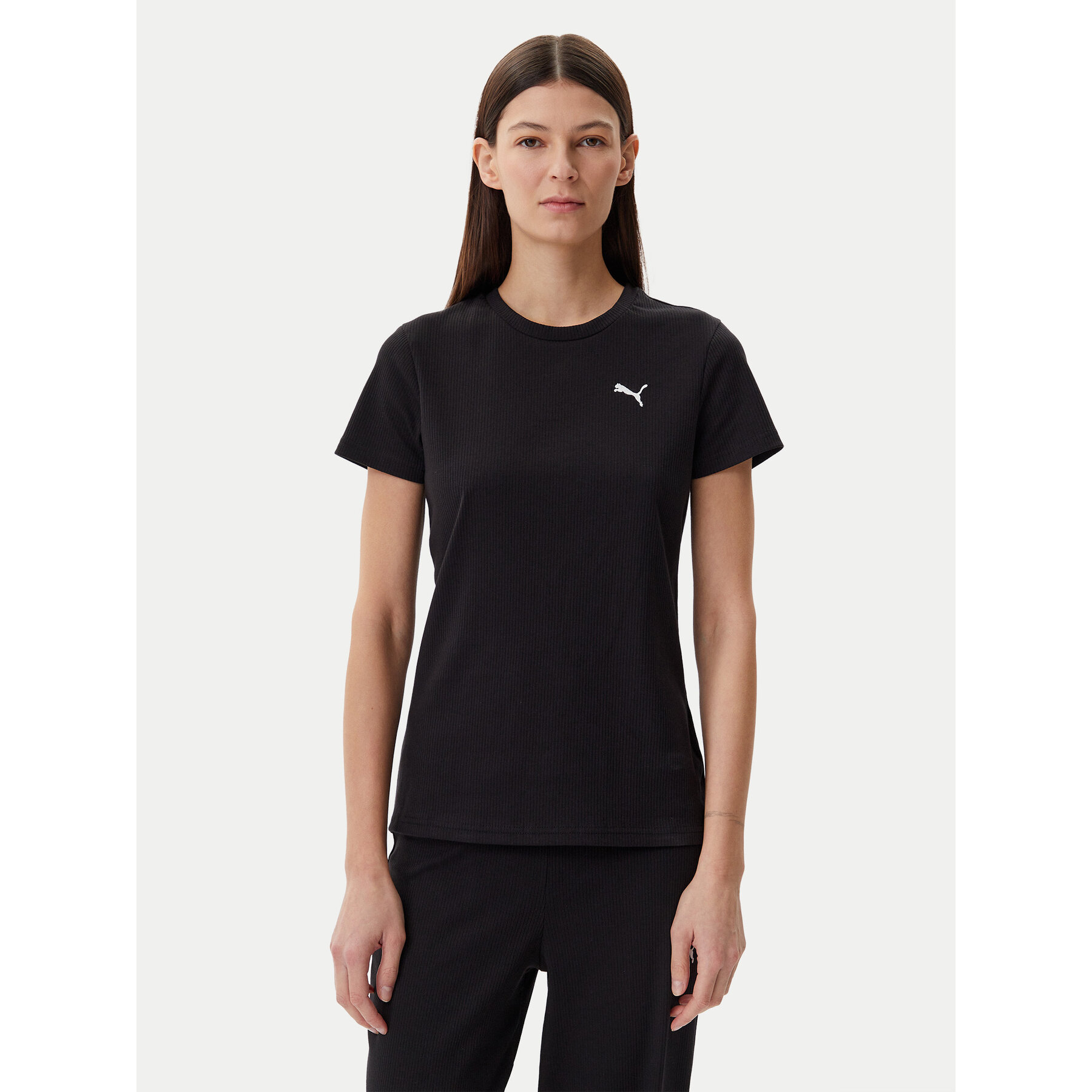 Puma T-Shirt Ess Elevated 685021 Czarny Slim Fit