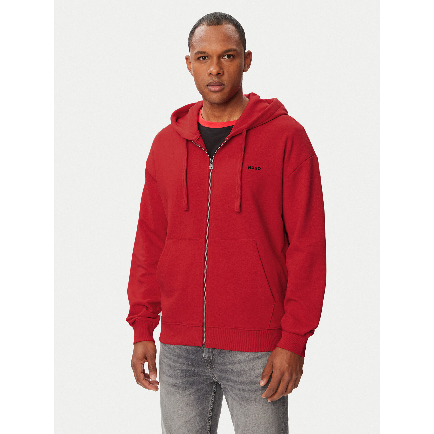HUGO Bluza Dapozip 50548651 Czerwony Relaxed Fit