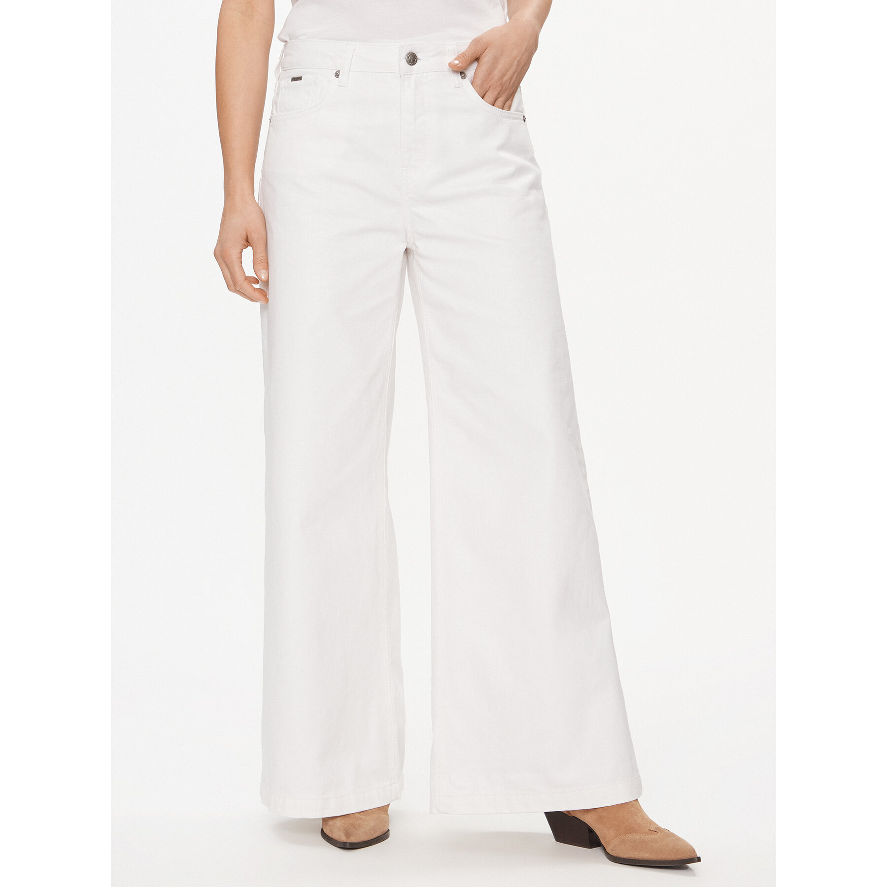 Pepe Jeans Jeansy PL204684 Biały Bootcut Fit