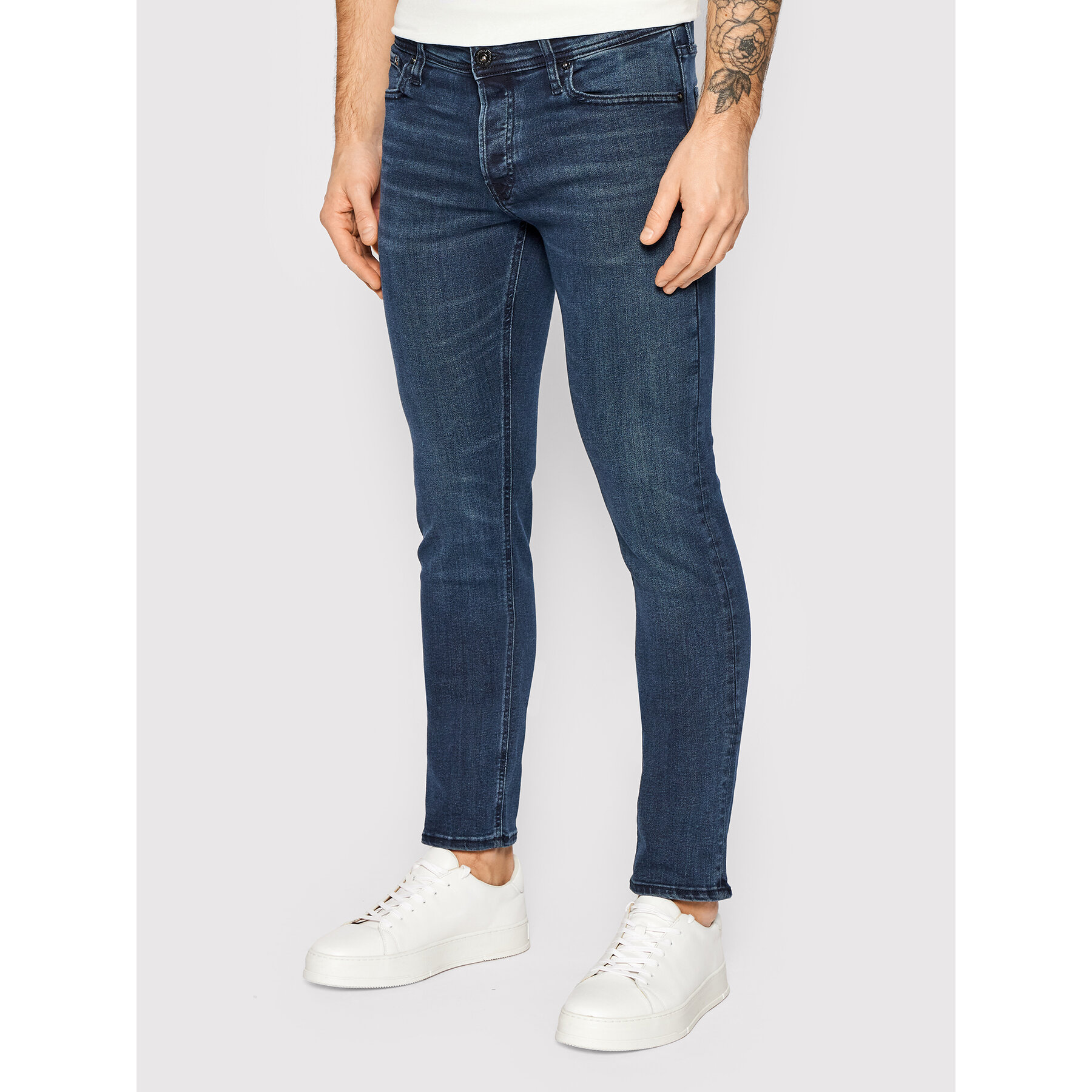 Jack & Jones Jeansy Glenn 12173407 Granatowy Slim Fit