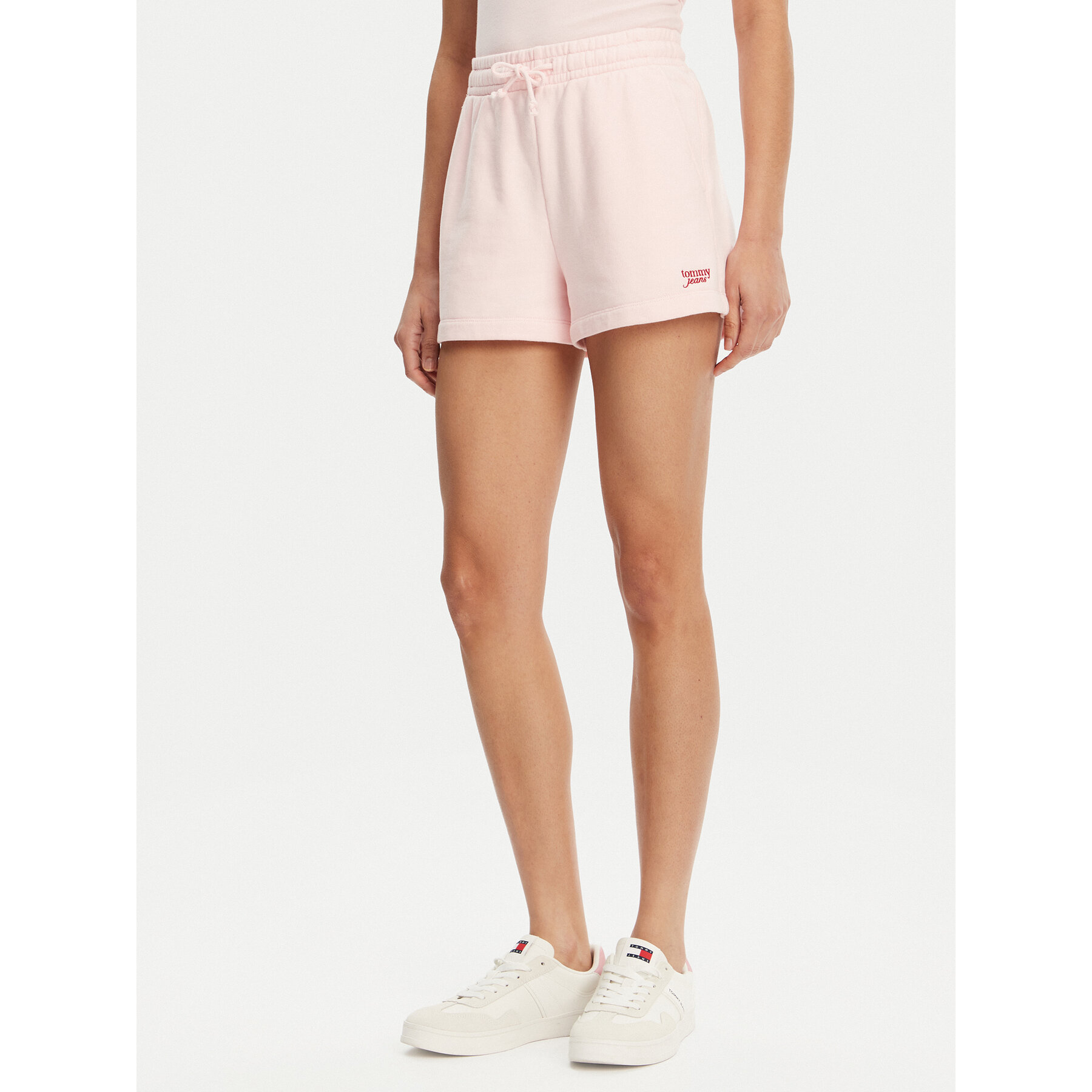Tommy Jeans Szorty sportowe Script DW0DW20353 Różowy Regular Fit
