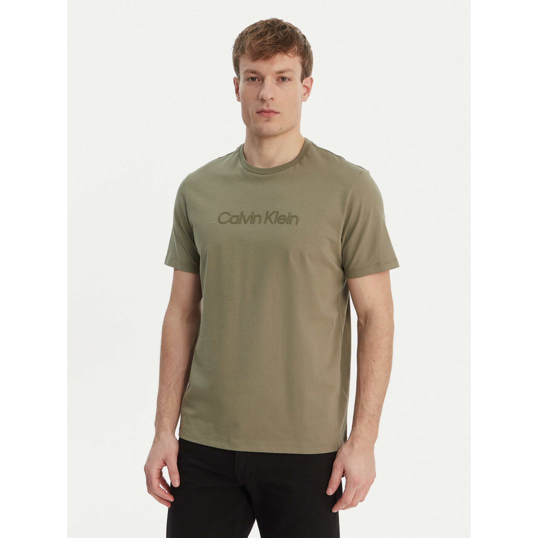 Calvin Klein T-Shirt LV04LF810G Zielony Regular Fit