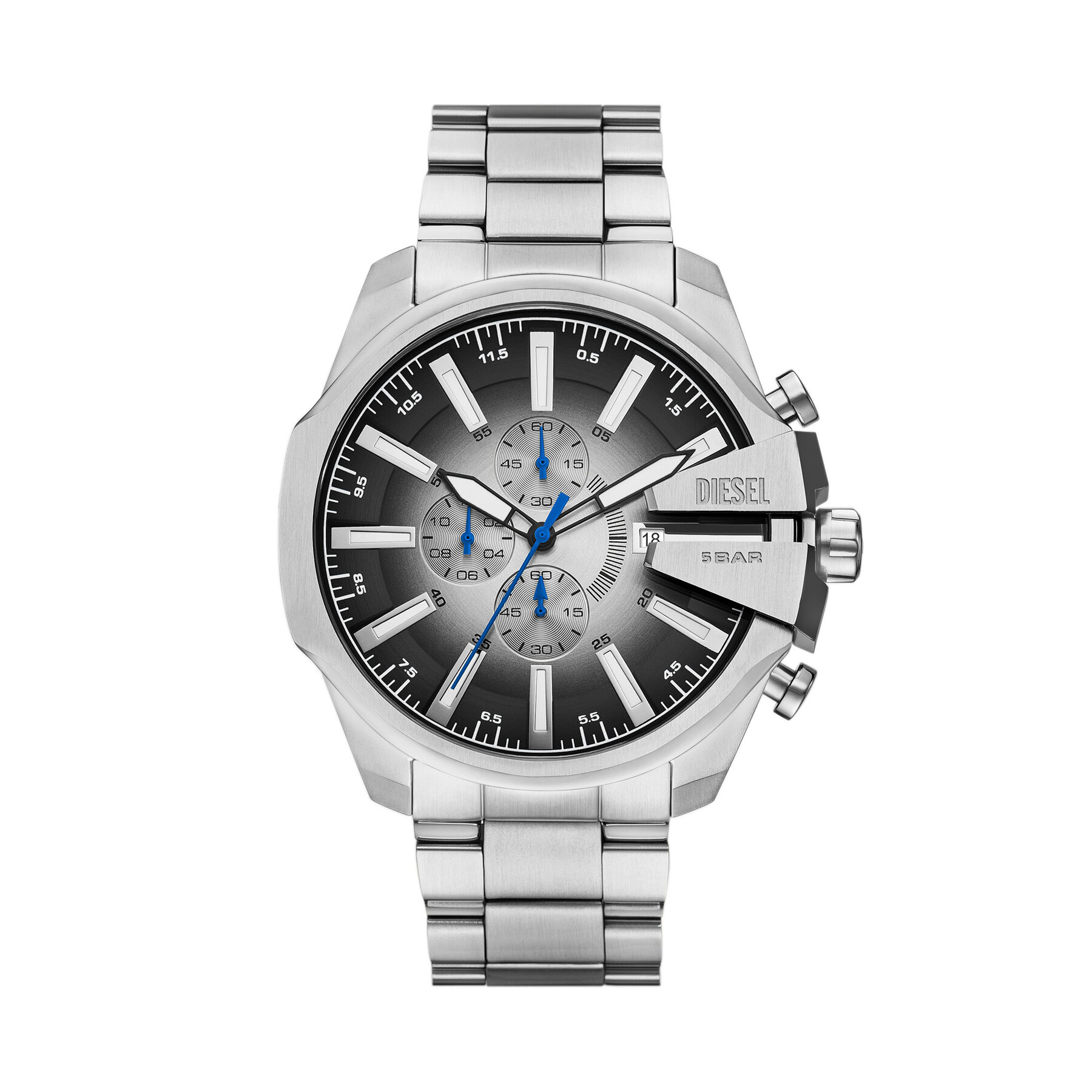 Diesel Zegarek Mega Chief Slim DZ4686 Srebrny