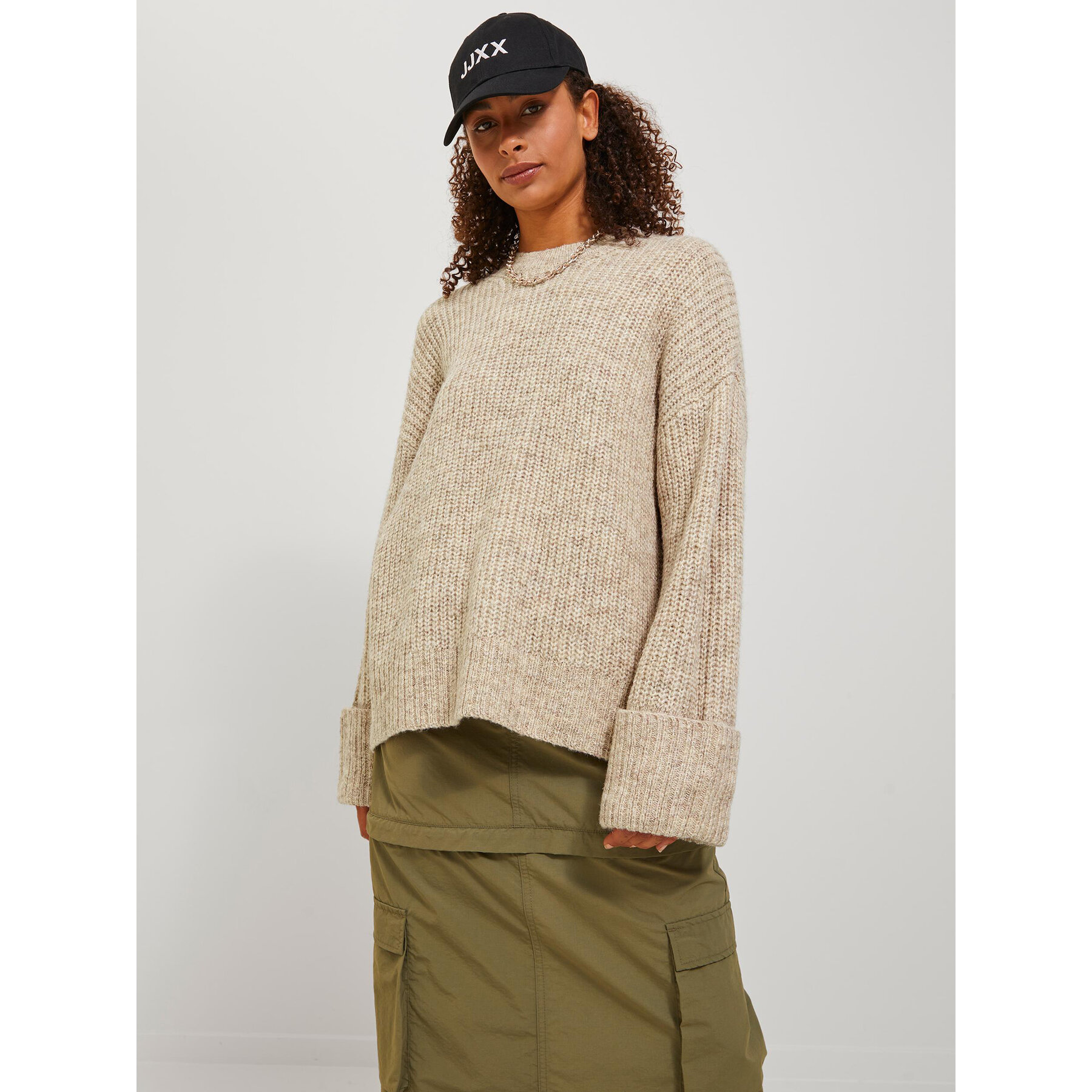 JJXX Sweter 12245453 Beżowy Relaxed Fit