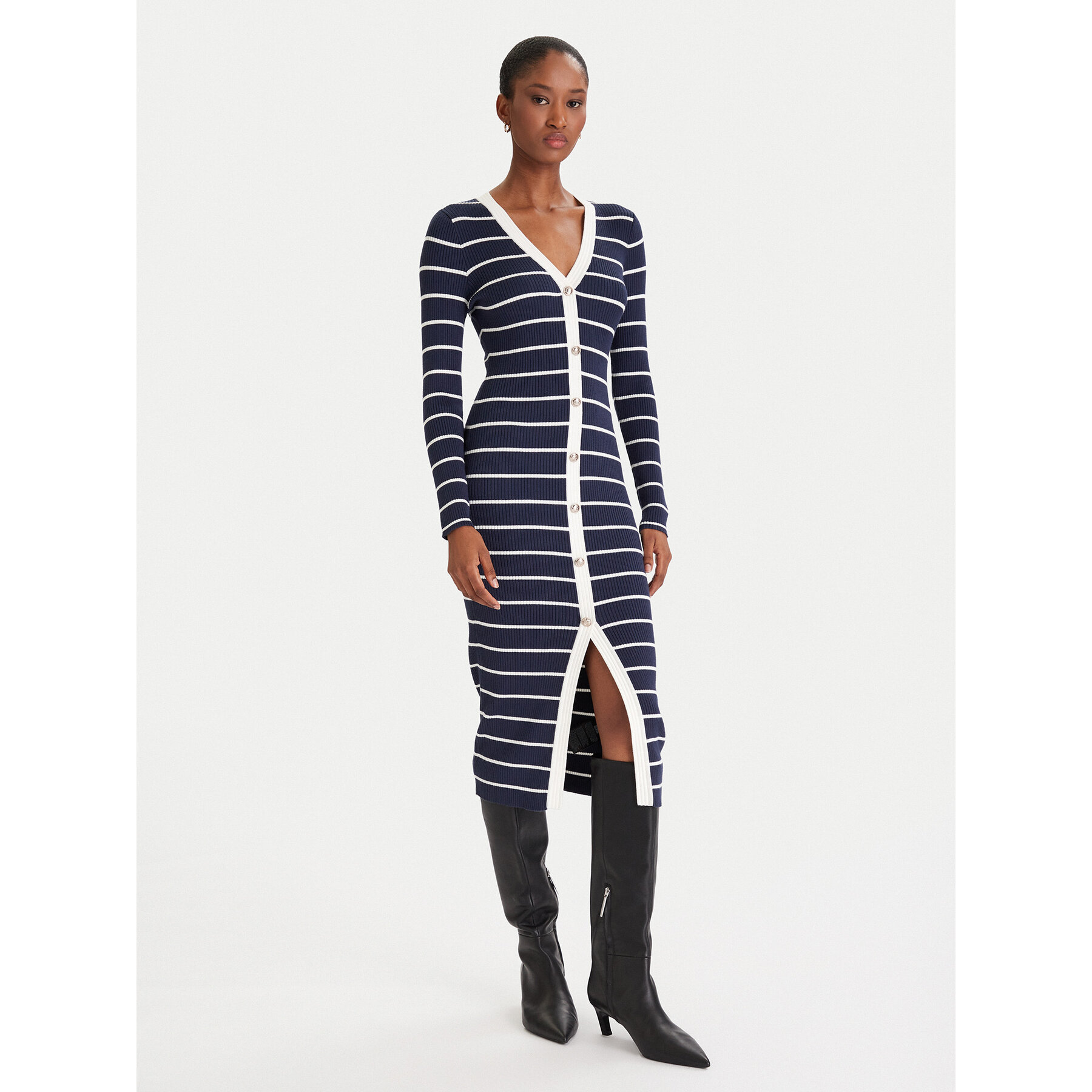 Guess Sukienka dzianinowa W5YK98 Z2YK2 Granatowy Slim Fit