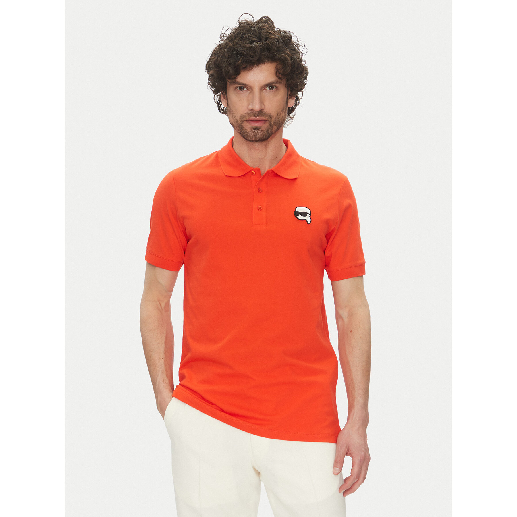 KARL LAGERFELD Polo 745710 552224 Czerwony Regular Fit