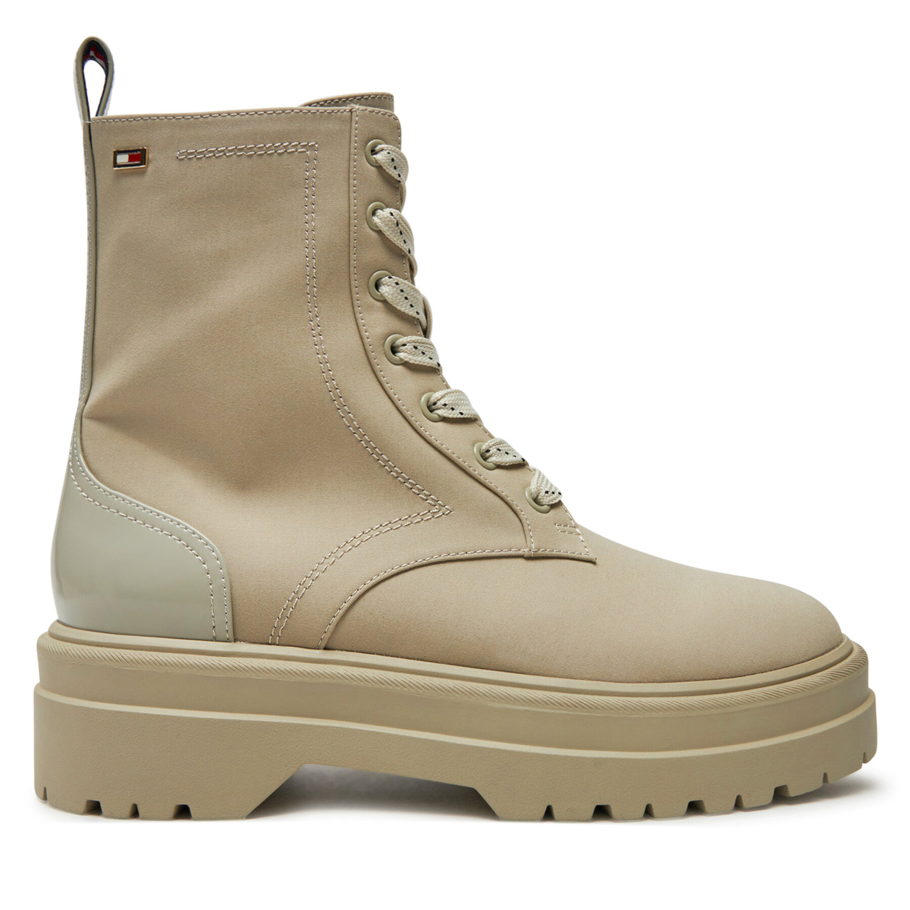 Tommy Hilfiger Trapery Flag Ventile Lace Up Boot FW0FW08287 Beżowy