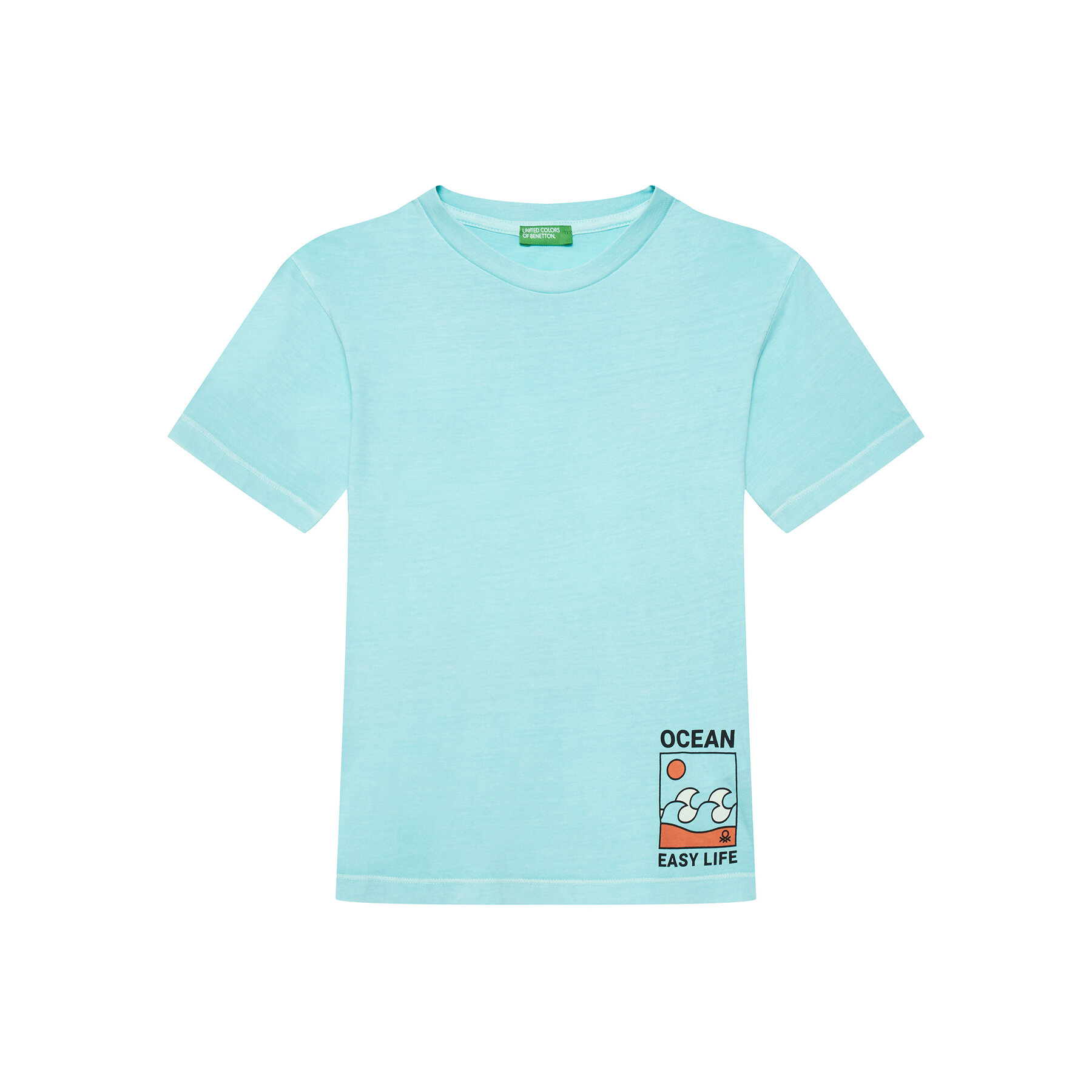 United Colors Of Benetton T-Shirt 3PCMC10N7 Niebieski Regular Fit