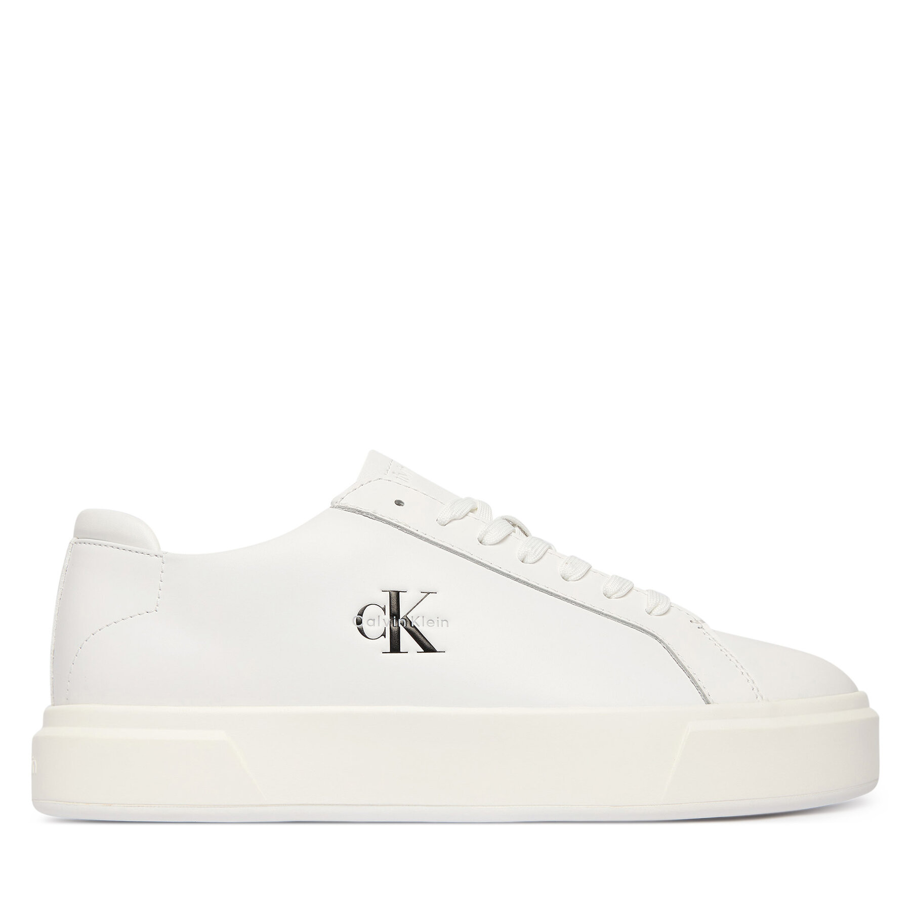 Calvin Klein Sneakersy Basket Cupsole Laceup Lth Ml YM0YM01460 Biały