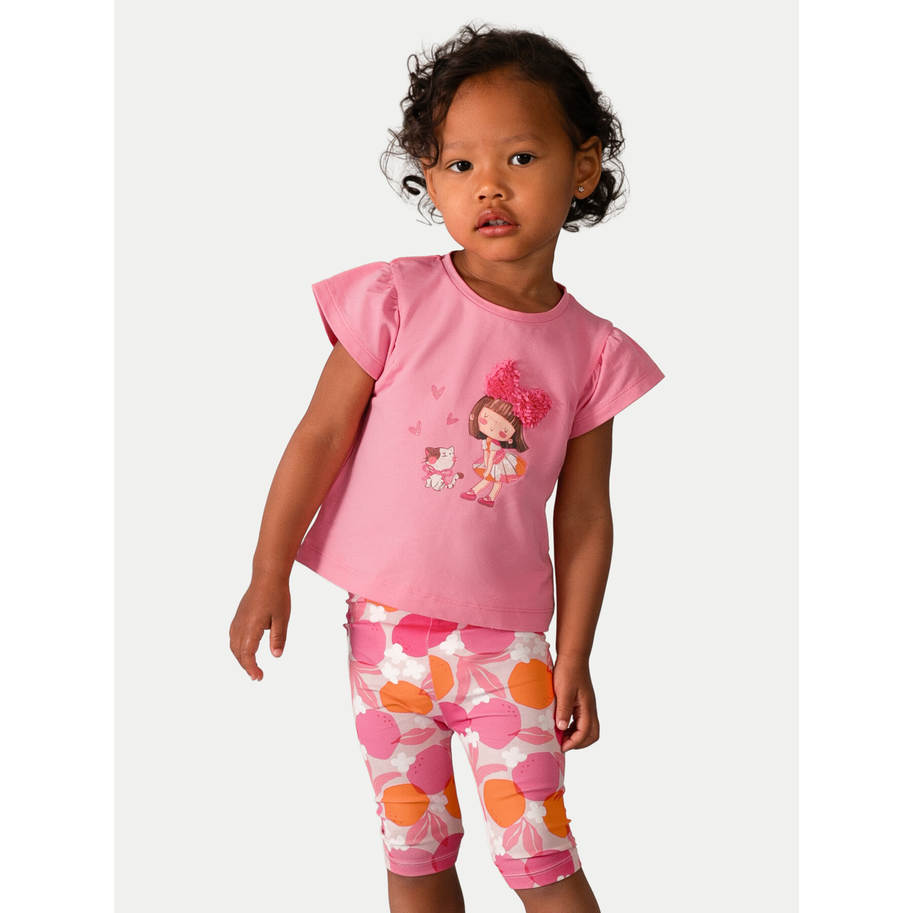 Mayoral Komplet t-shirt i legginsy 1751 Różowy Regular Fit