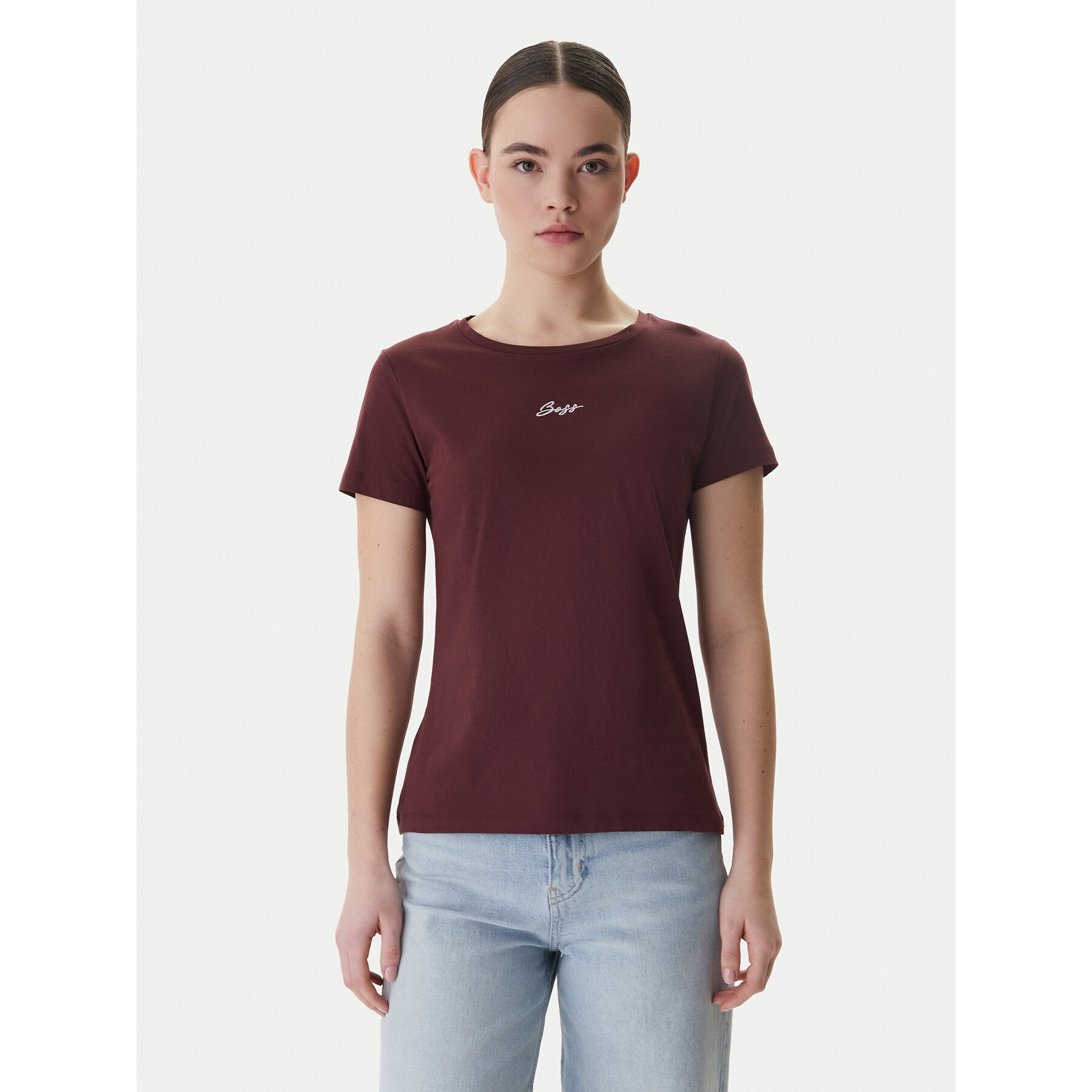 BOSS T-Shirt Elove 50554696 Brązowy Slim Fit