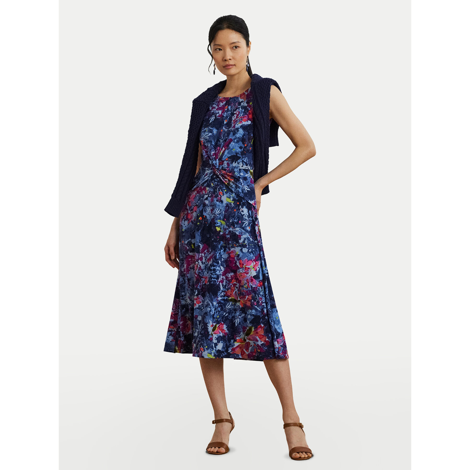 LAUREN RALPH LAUREN Sukienka koktajlowa 200973610001 Granatowy Regular Fit