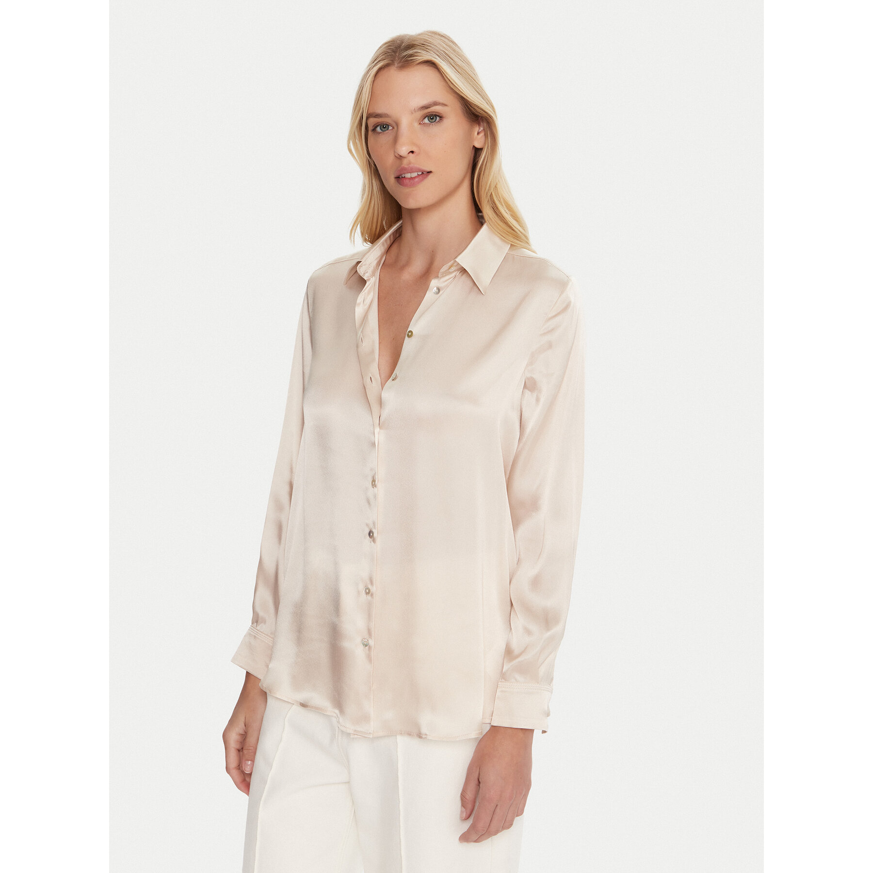 Marella Koszula Bunny 2523116015 Écru Regular Fit
