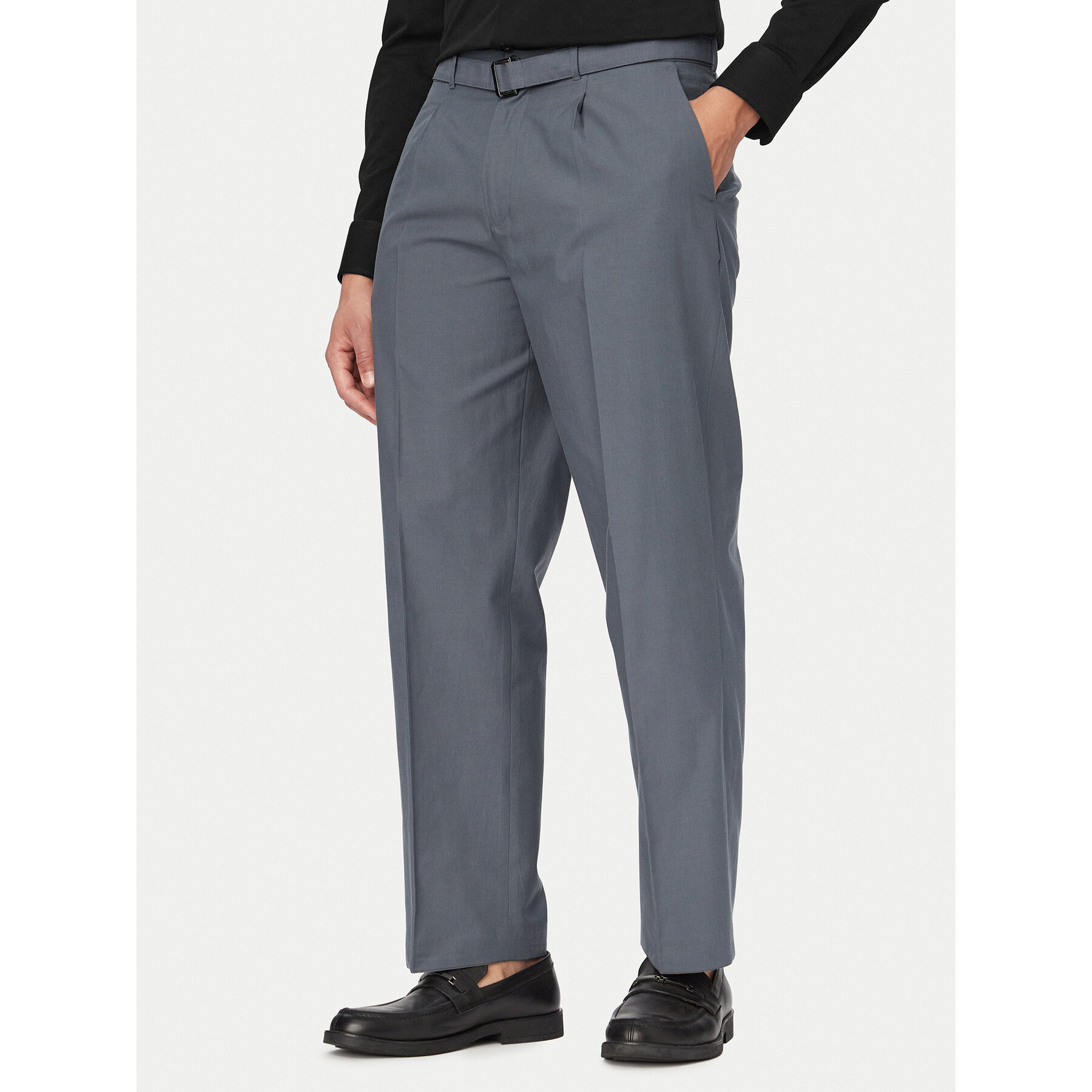 Calvin Klein Spodnie materiałowe LV04LF617G Szary Regular Fit