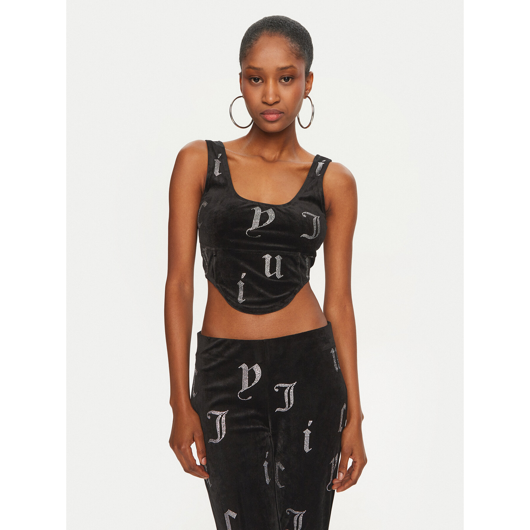 Juicy Couture Top Cait JCMCS224252 Czarny Slim Fit
