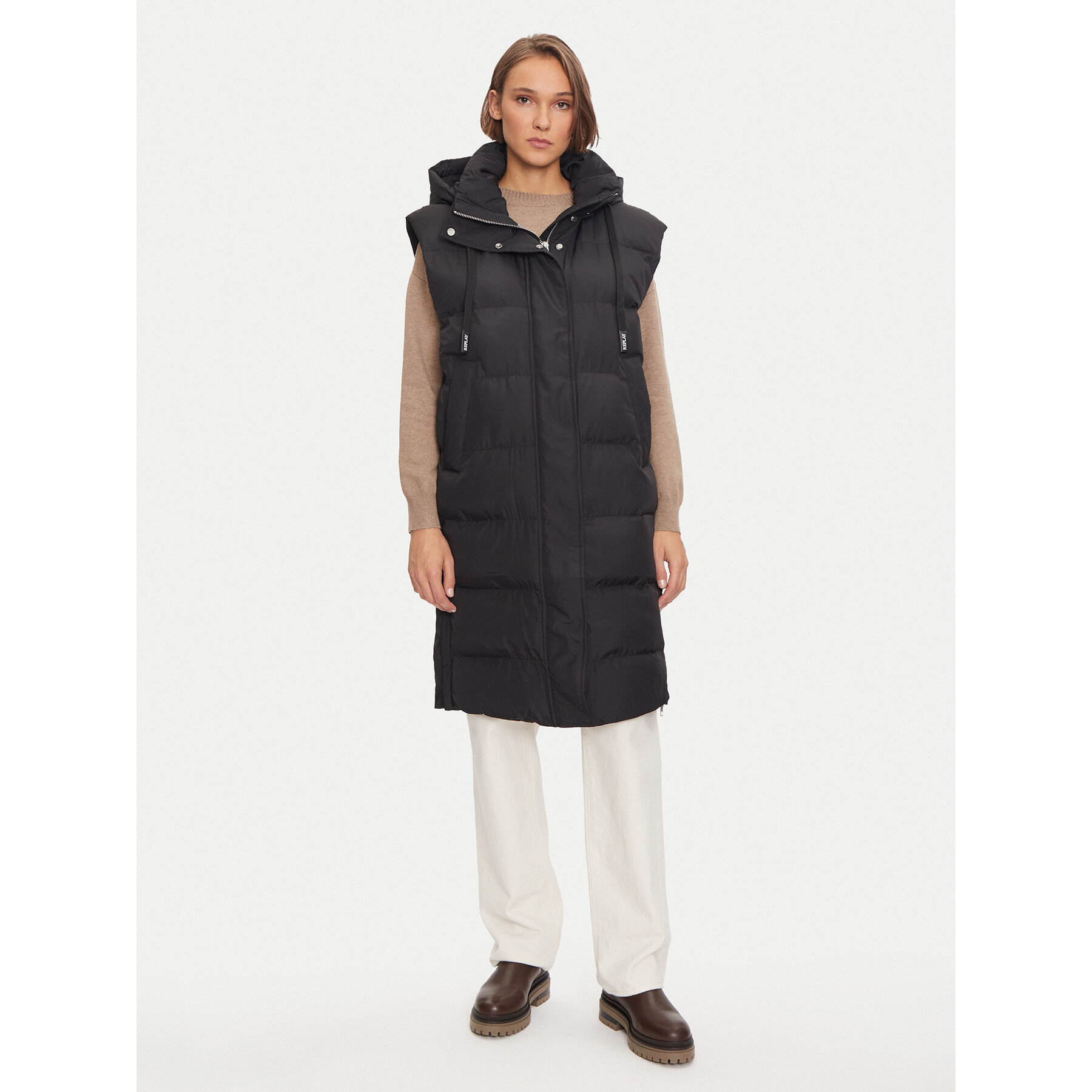 REPLAY Bezrękawnik W7858 .000.84998 Czarny Regular Fit