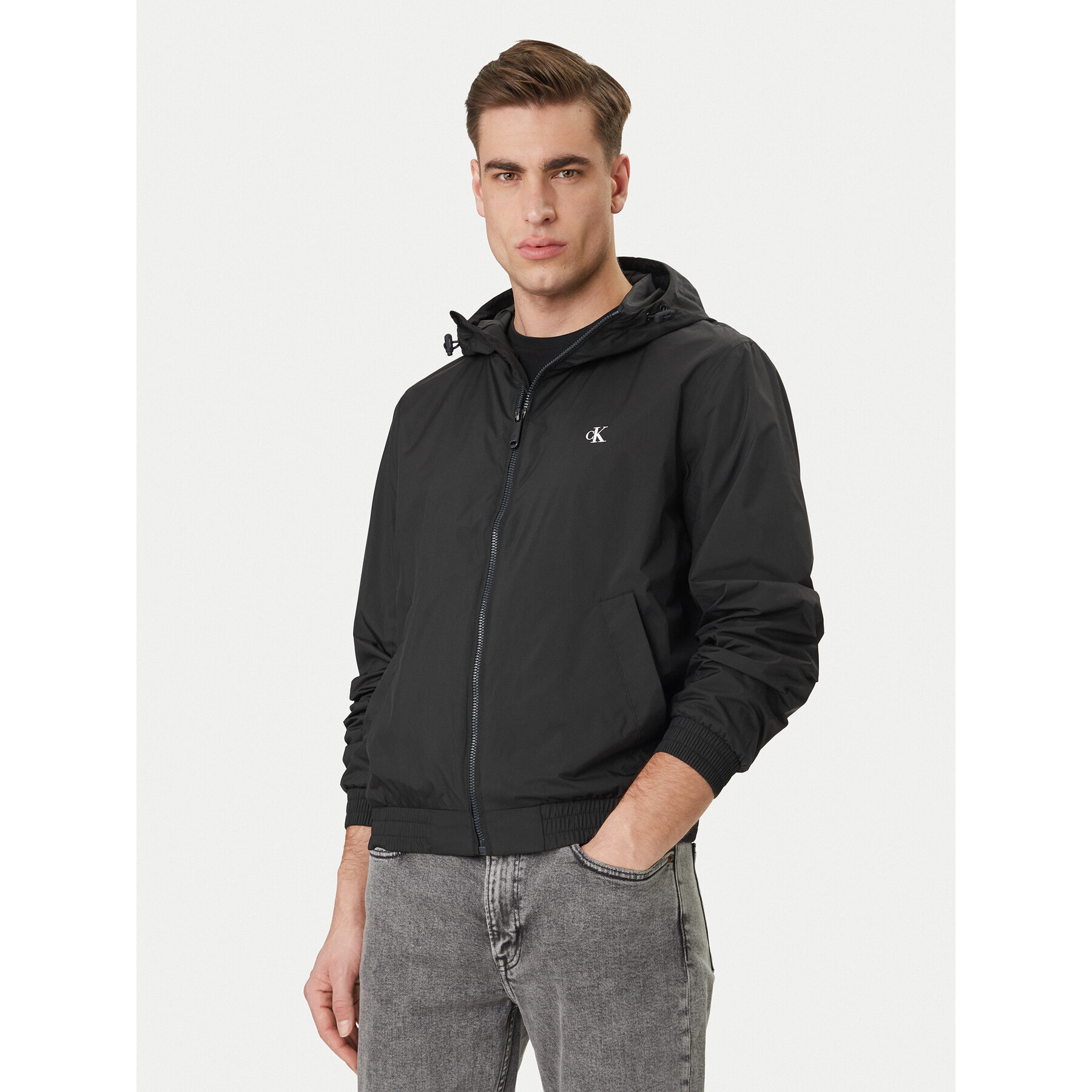 Calvin Klein Jeans Wiatrówka Harrington LV04RF521G Czarny Regular Fit