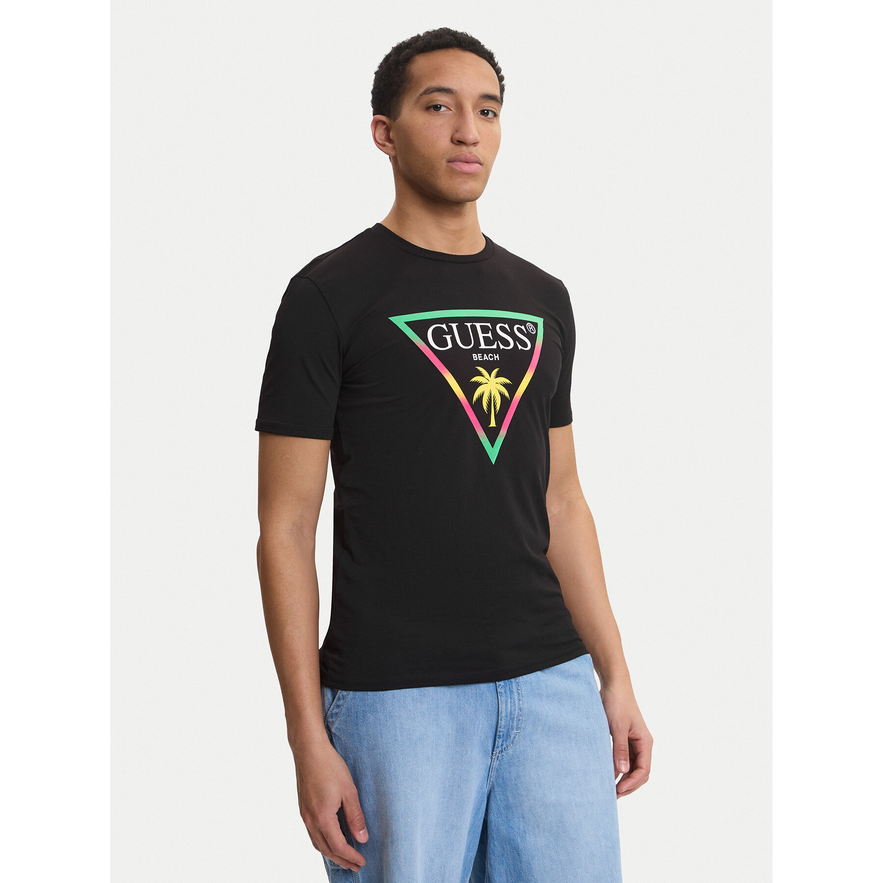 Guess T-Shirt F6GI09 J1314 Czarny Slim Fit