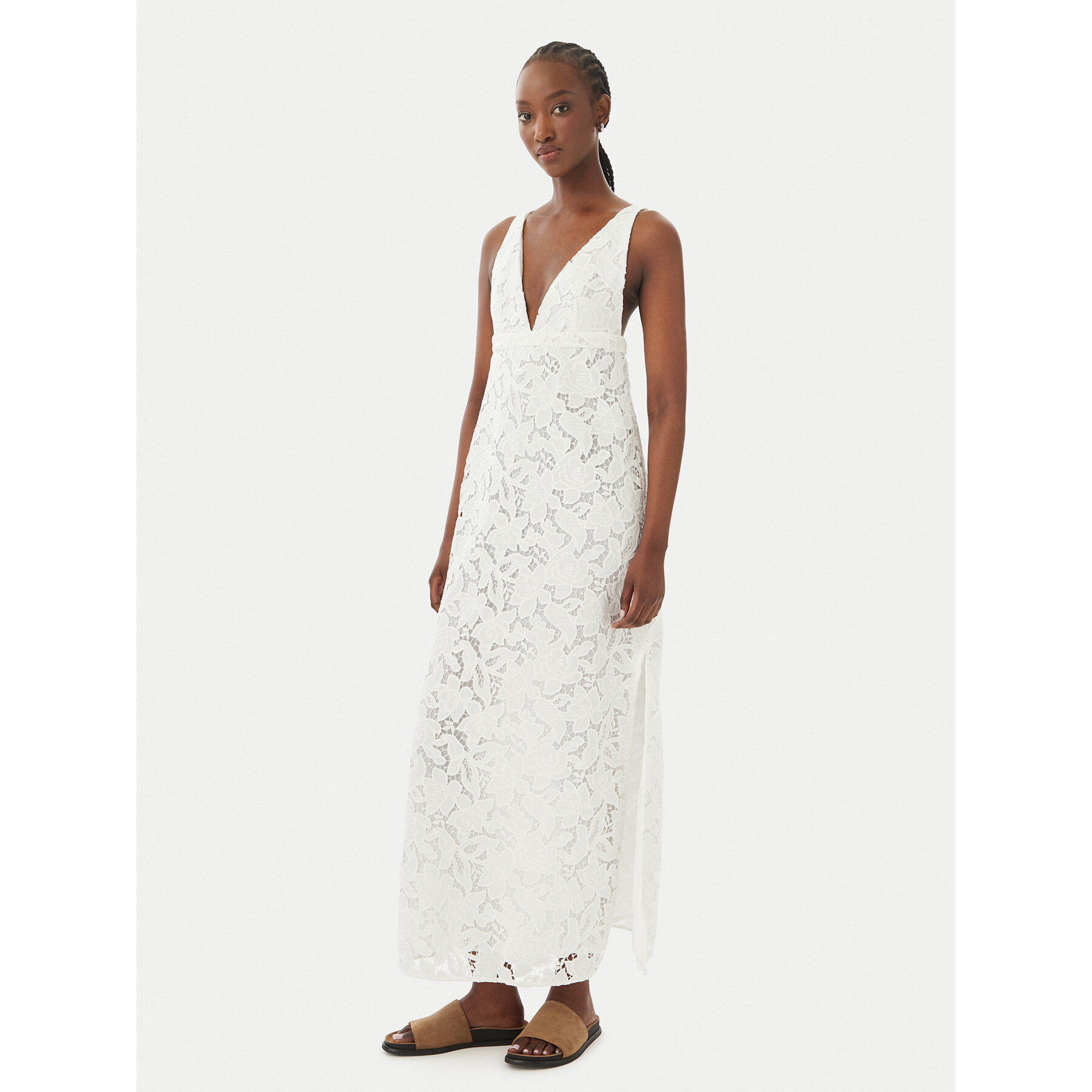 MICHAEL Michael Kors Sukienka letnia MS683HIKR1 Biały Slim Fit