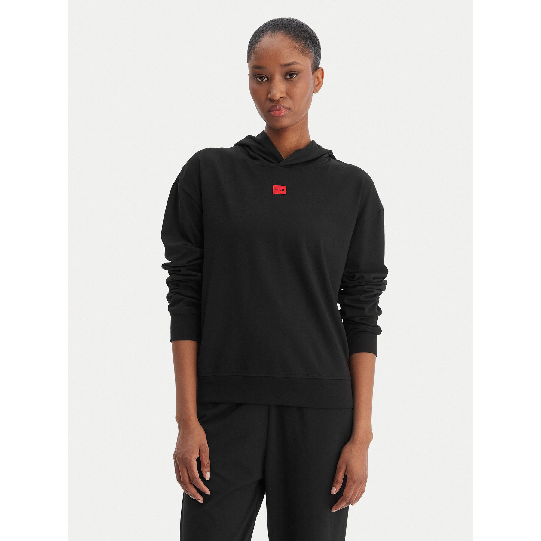HUGO Bluza Signature 50556816 Czarny Regular Fit