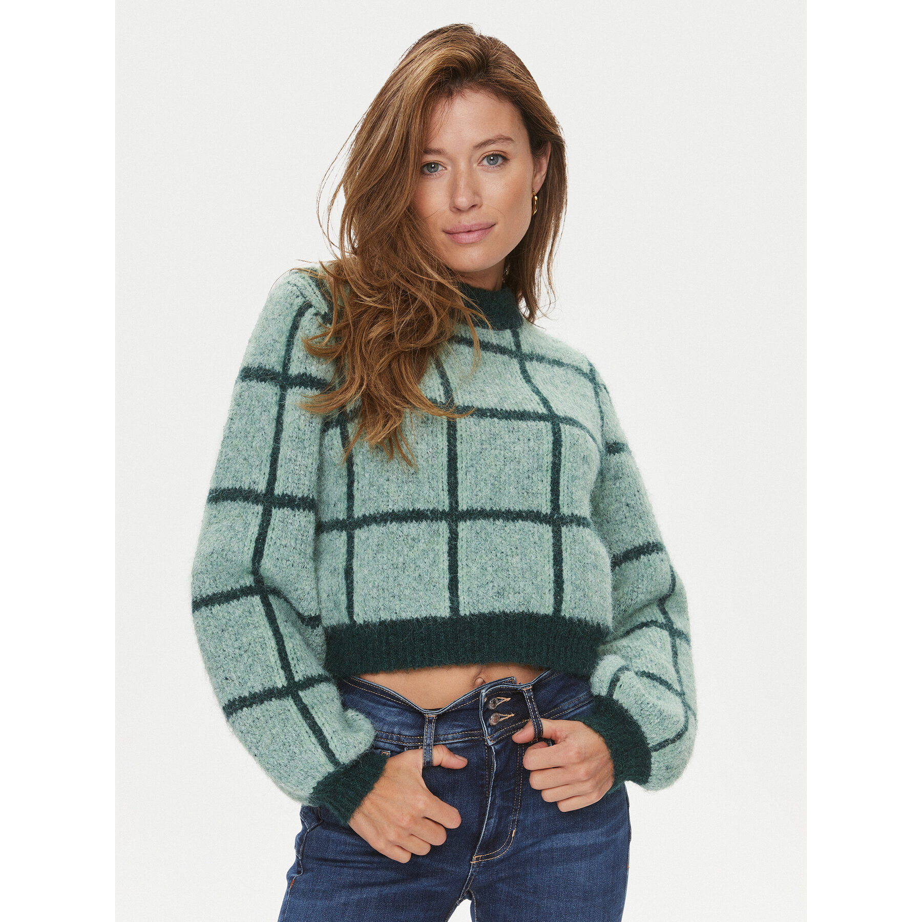 Guess Sweter Nadia W3BR78 Z3BP0 Zielony Regular Fit