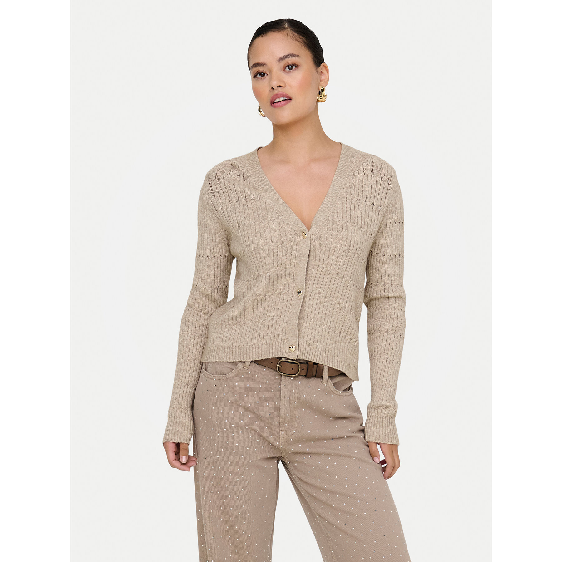 ONLY Kardigan Katia 15310902 Brązowy Regular Fit