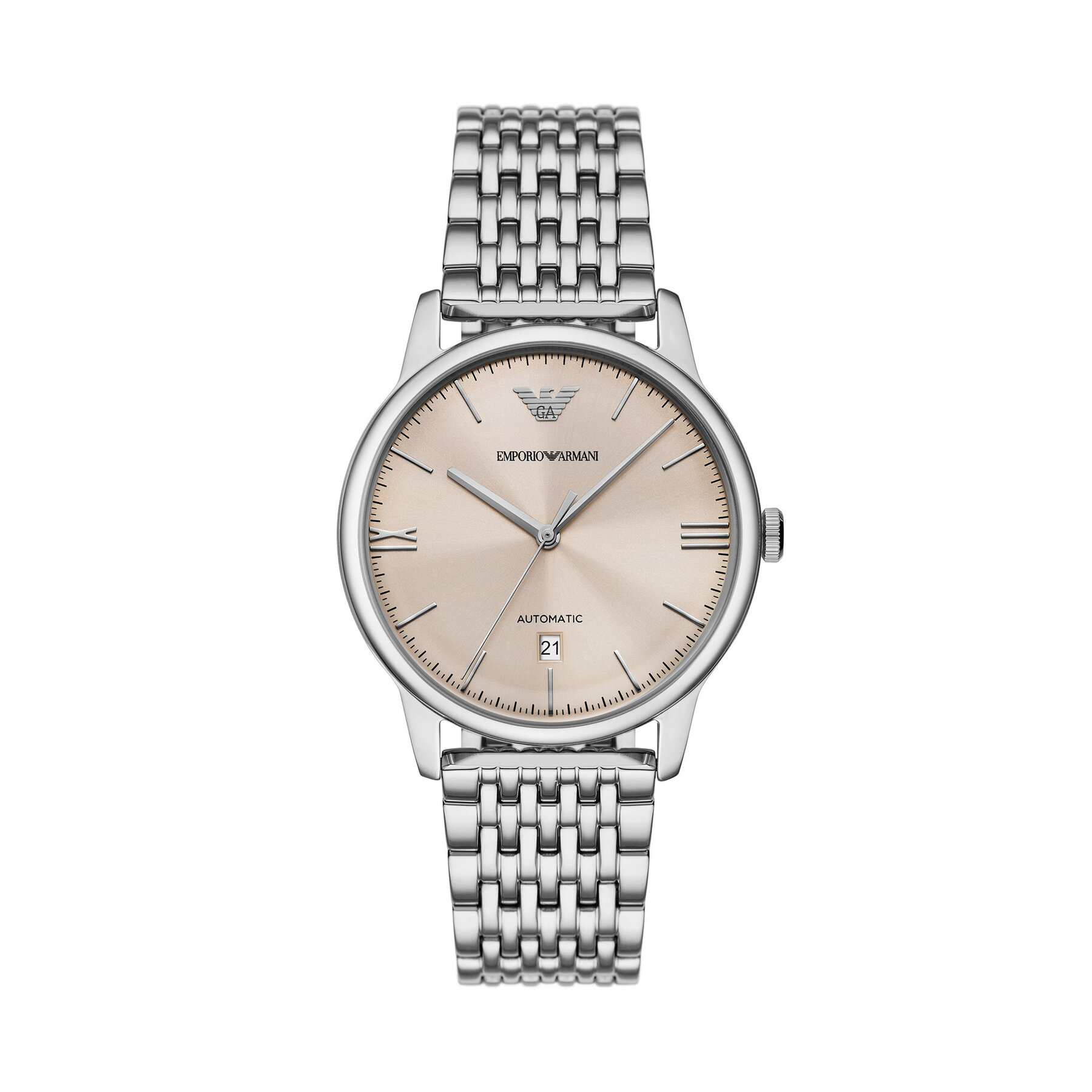 Emporio Armani Zegarek Mesh Automatic AR60082 Srebrny