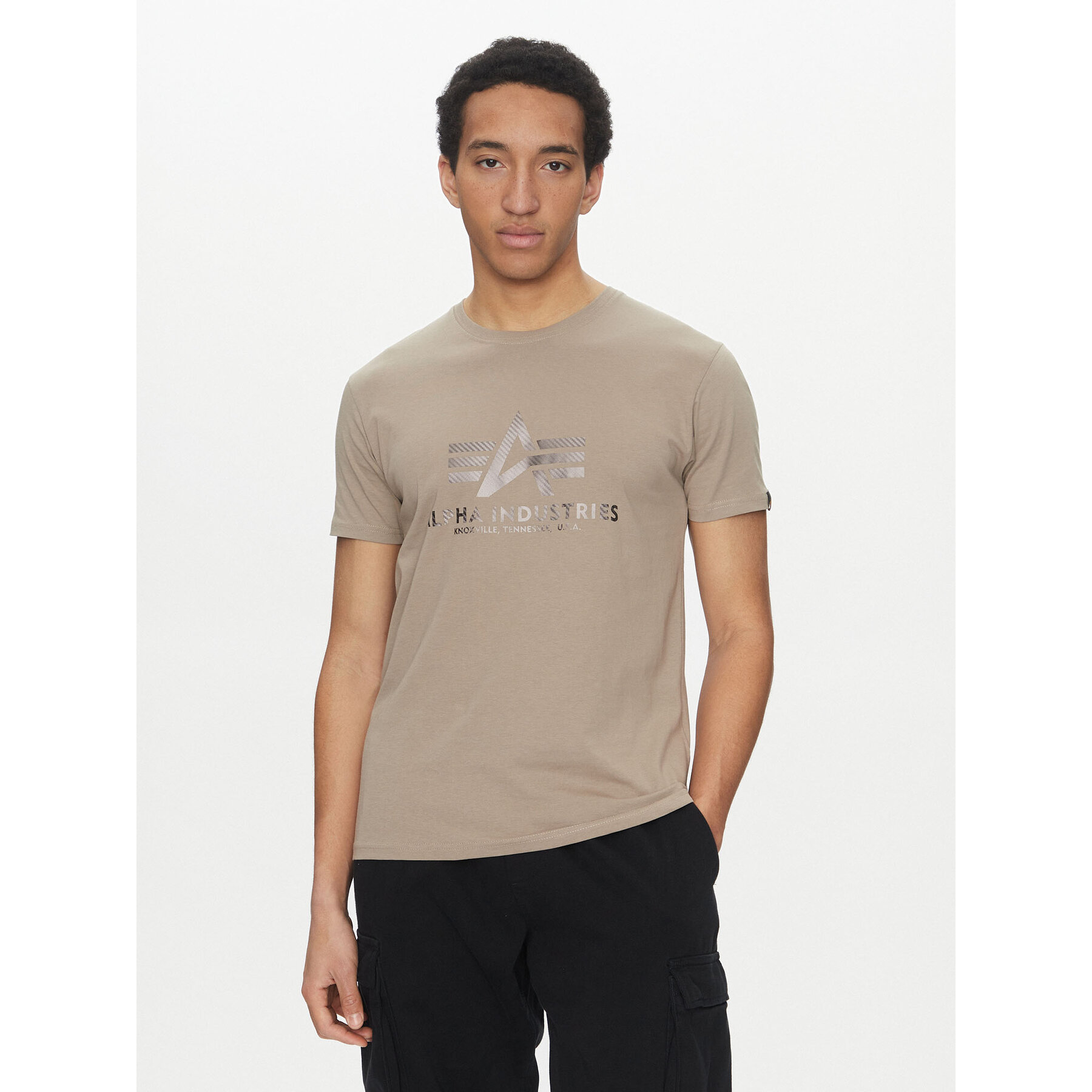 Alpha Industries T-Shirt Basic 100501 Beżowy Regular Fit