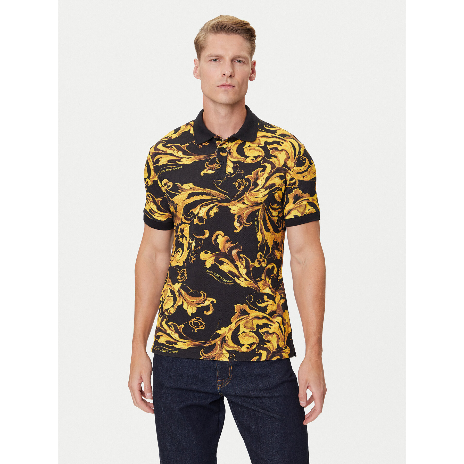 Versace Jeans Couture Polo 79GAG6S0 JS514 Czarny Regular Fit