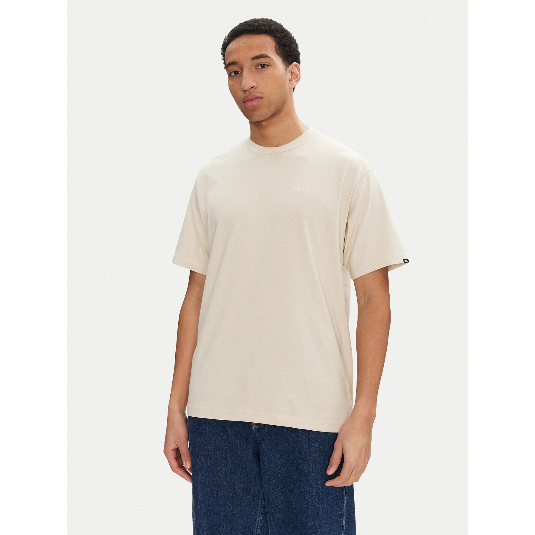Vans T-Shirt Left Chest II VN000P1P Beżowy Loose Fit