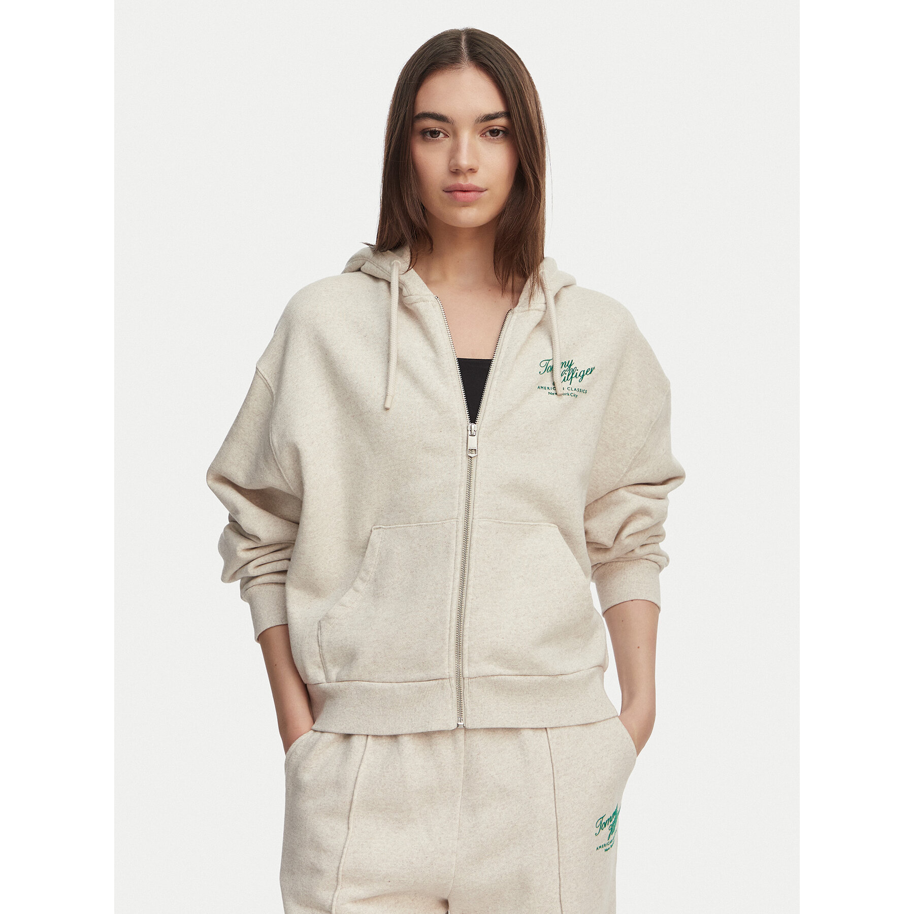 Tommy Hilfiger Bluza Terry WW0WW47845 Kremowy Relaxed Fit