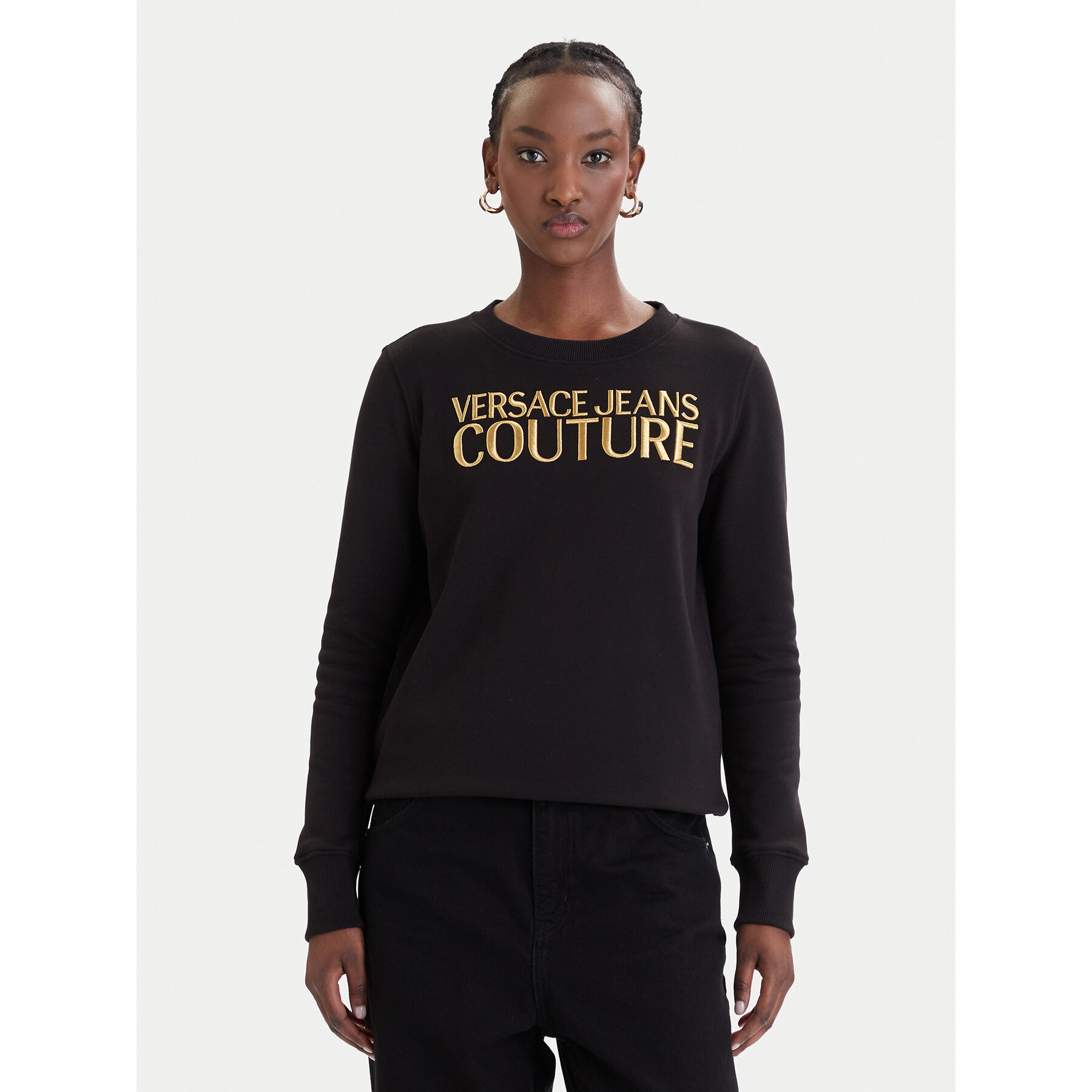 Versace Jeans Couture Bluza 80HAIT01 CF01T Czarny Regular Fit